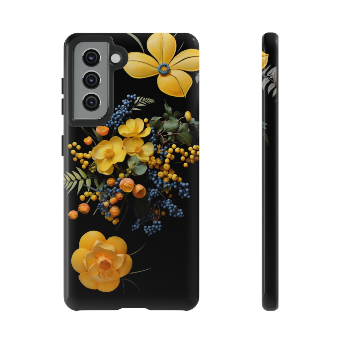Yellow floral phone case