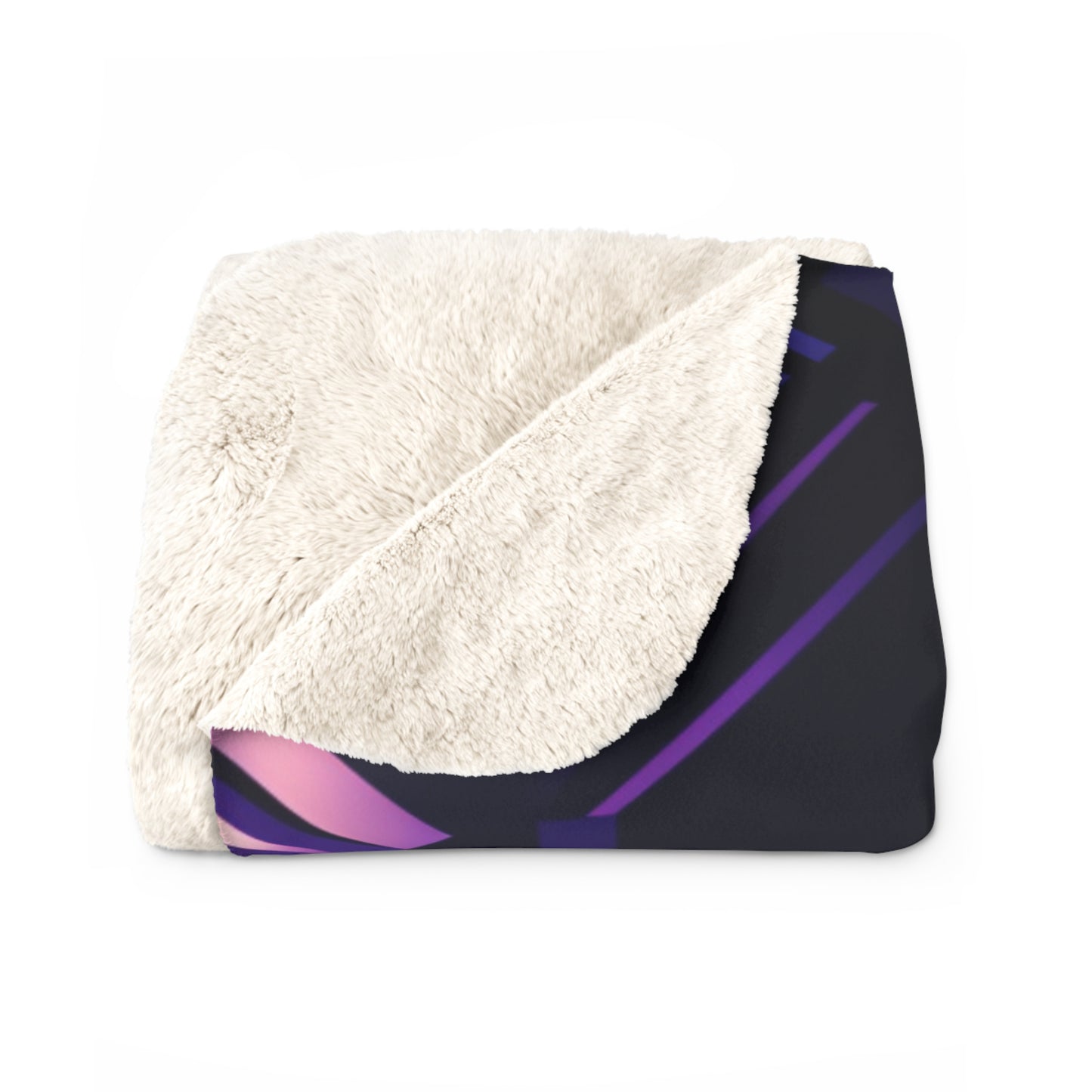 Purple Geometric Sherpa Fleece Blanket