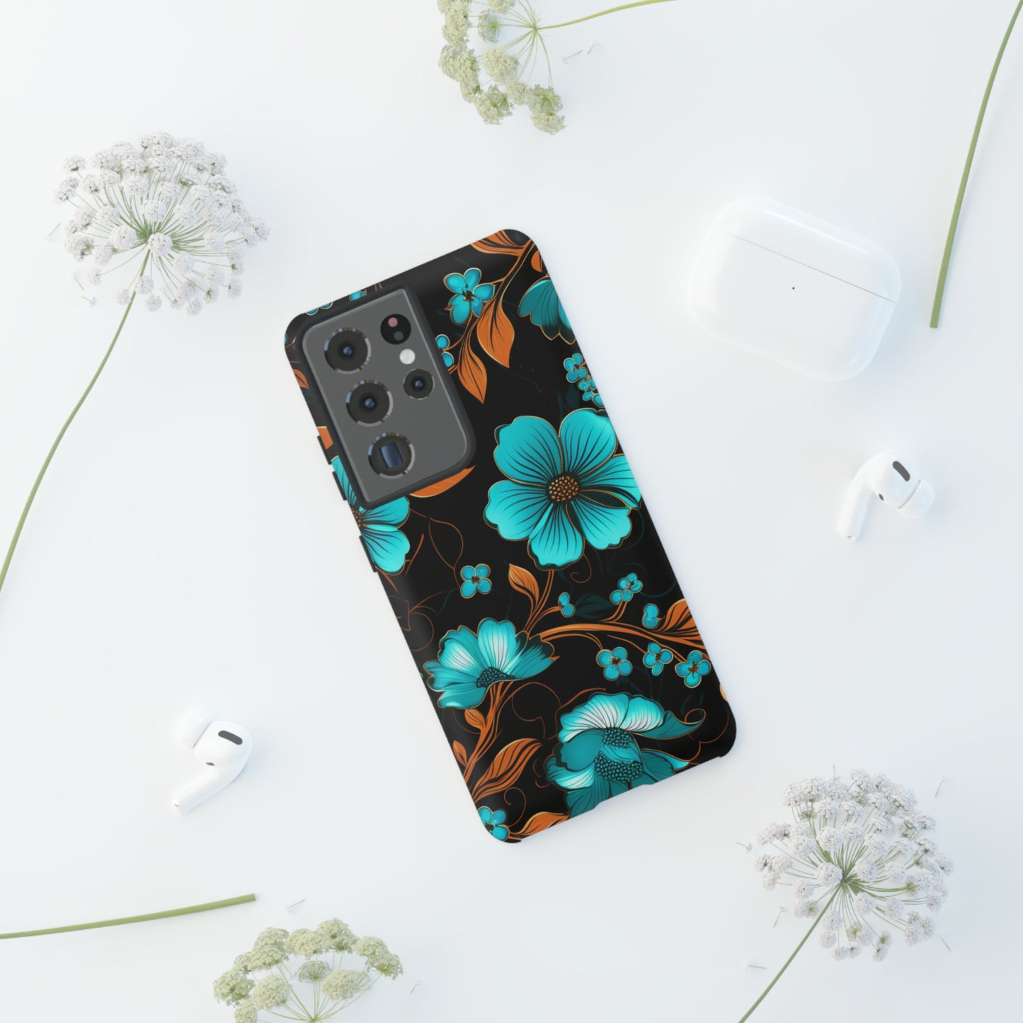 Turquoise Floral phone case