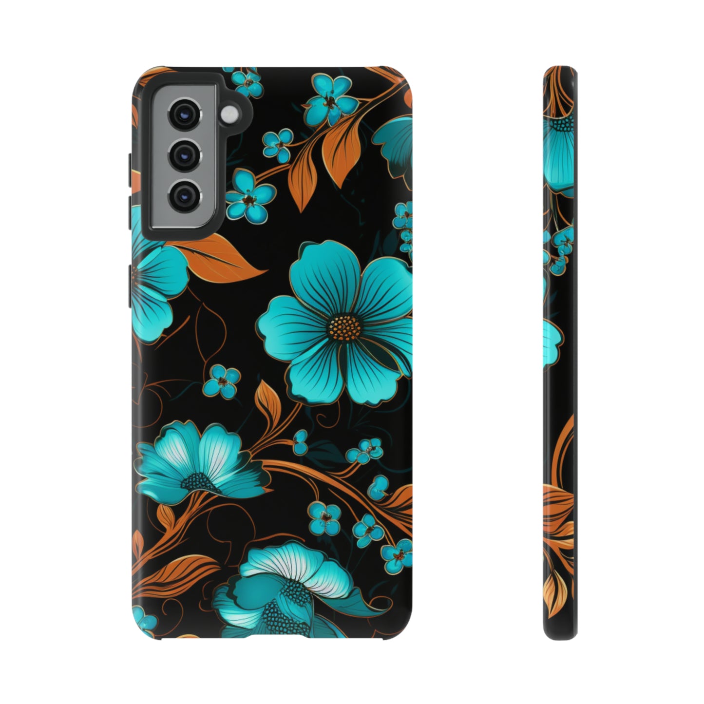 Turquoise Floral phone case