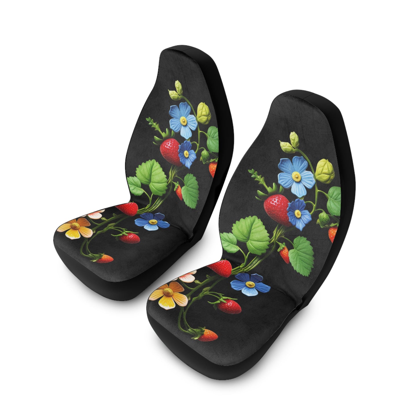 Black Floral Car Seat Covers