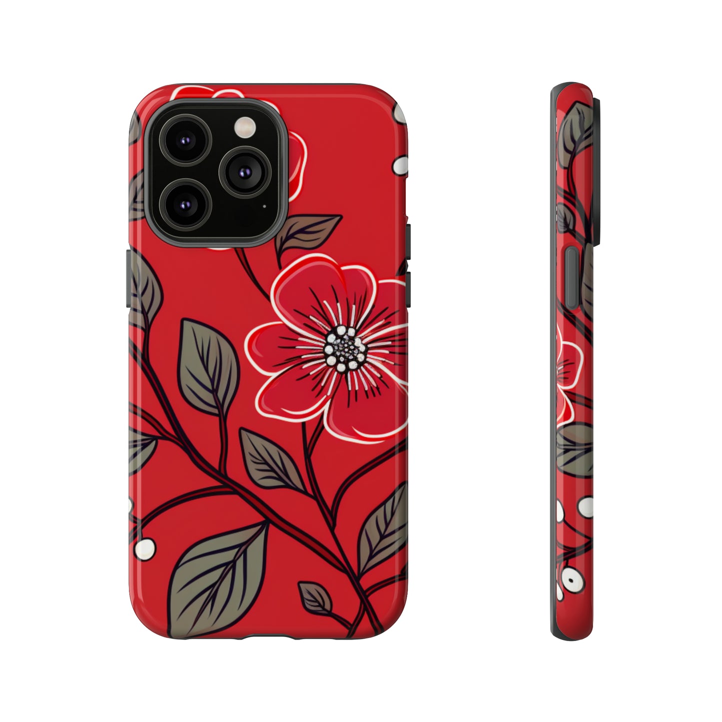 Red Floral phone case