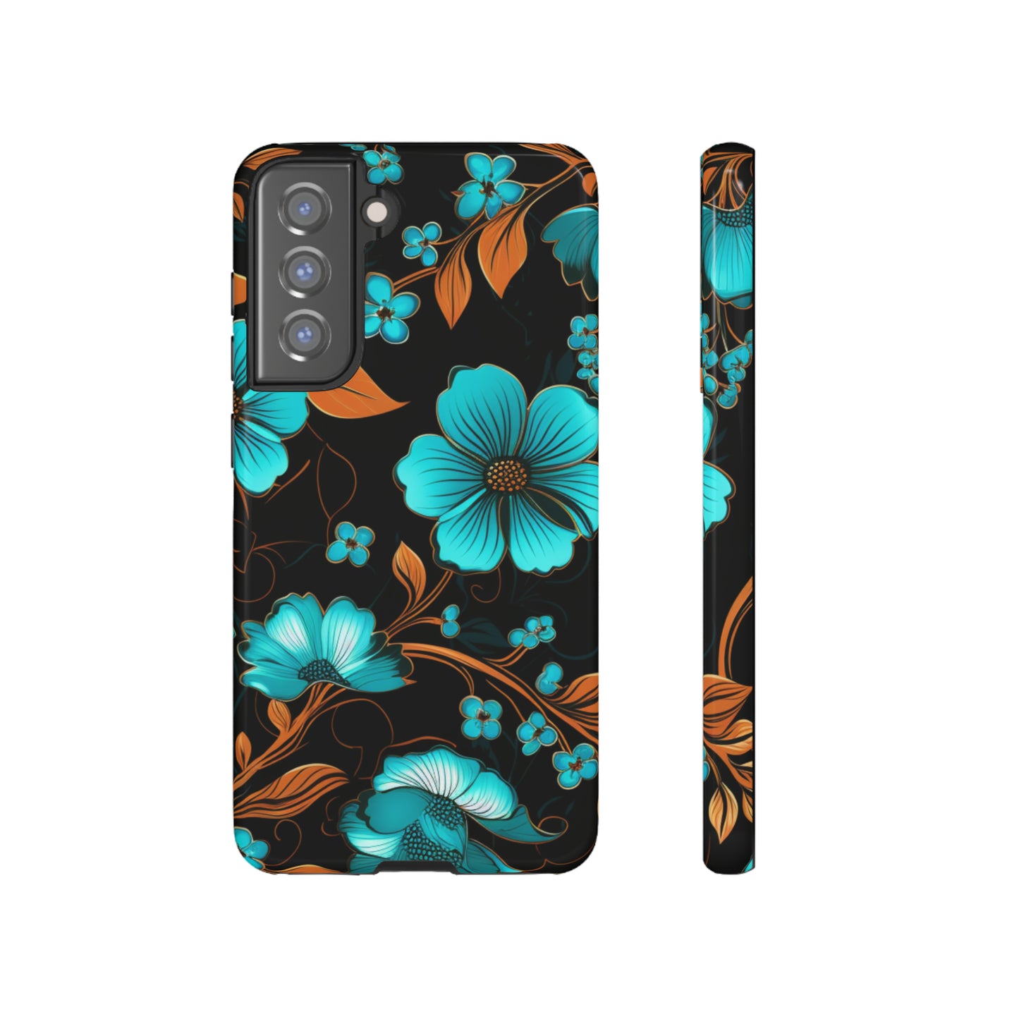 Turquoise Floral phone case