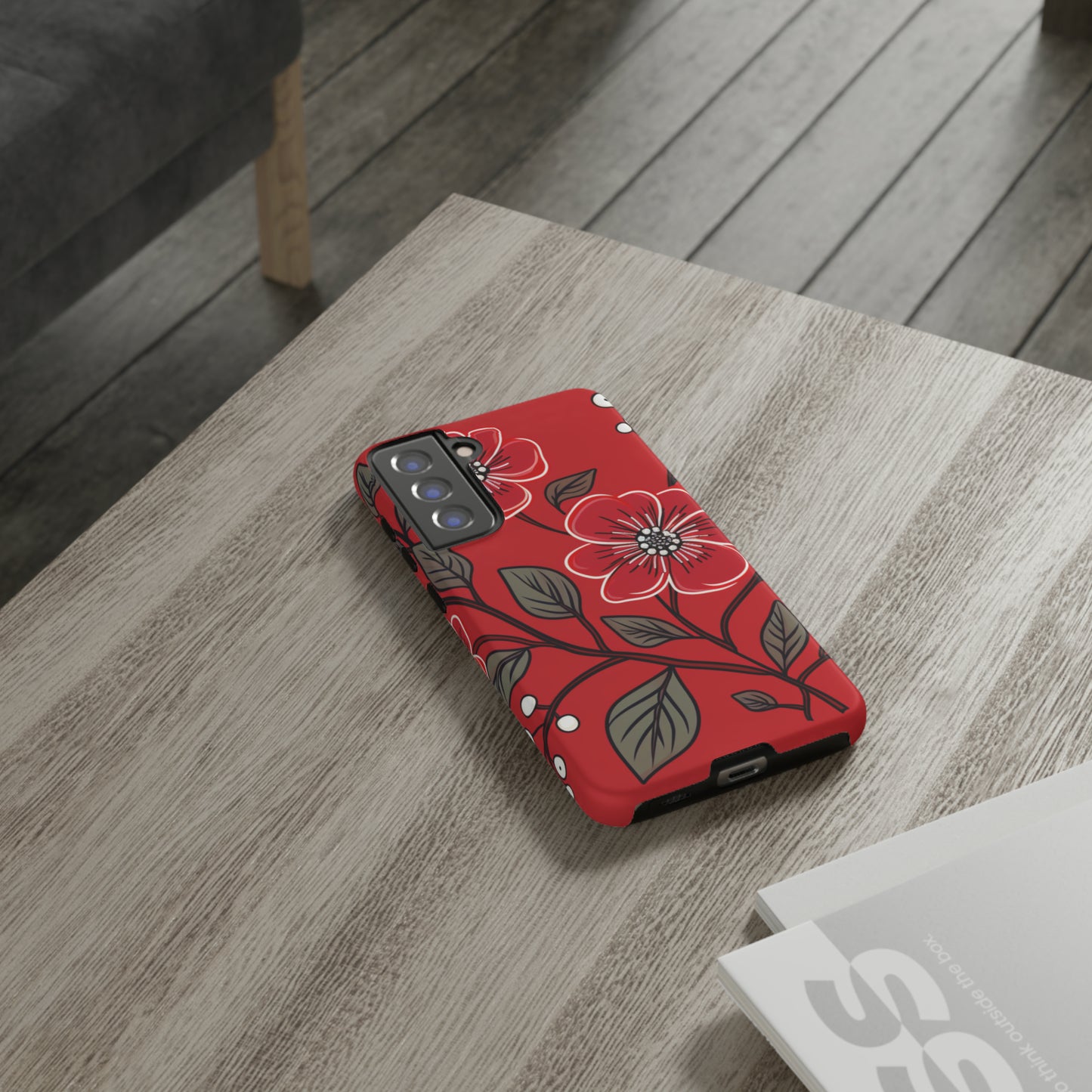 Red Floral phone case