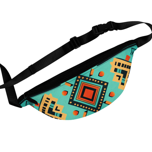 Fanny Pack Geometric Turquoise and Orange