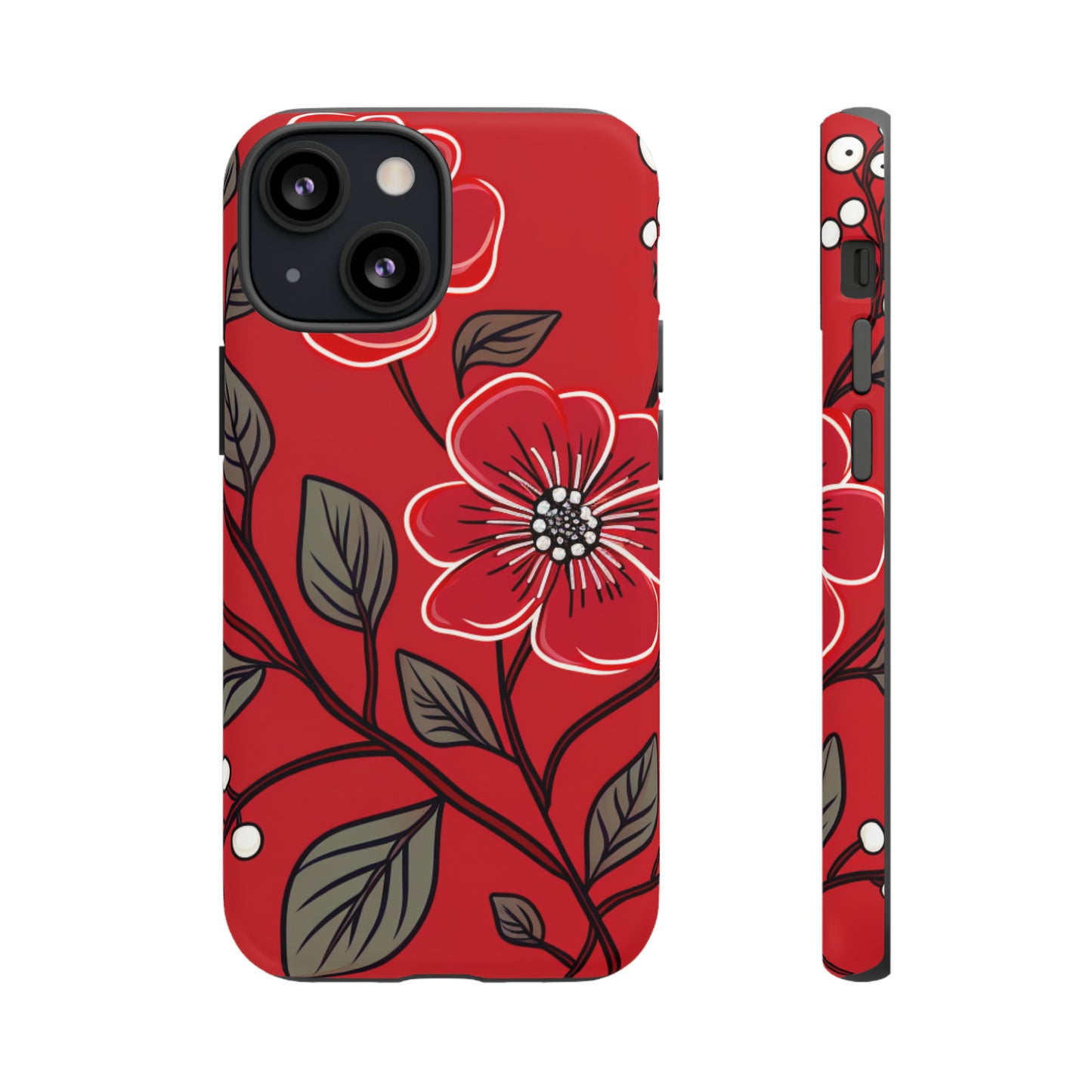 Red Floral phone case