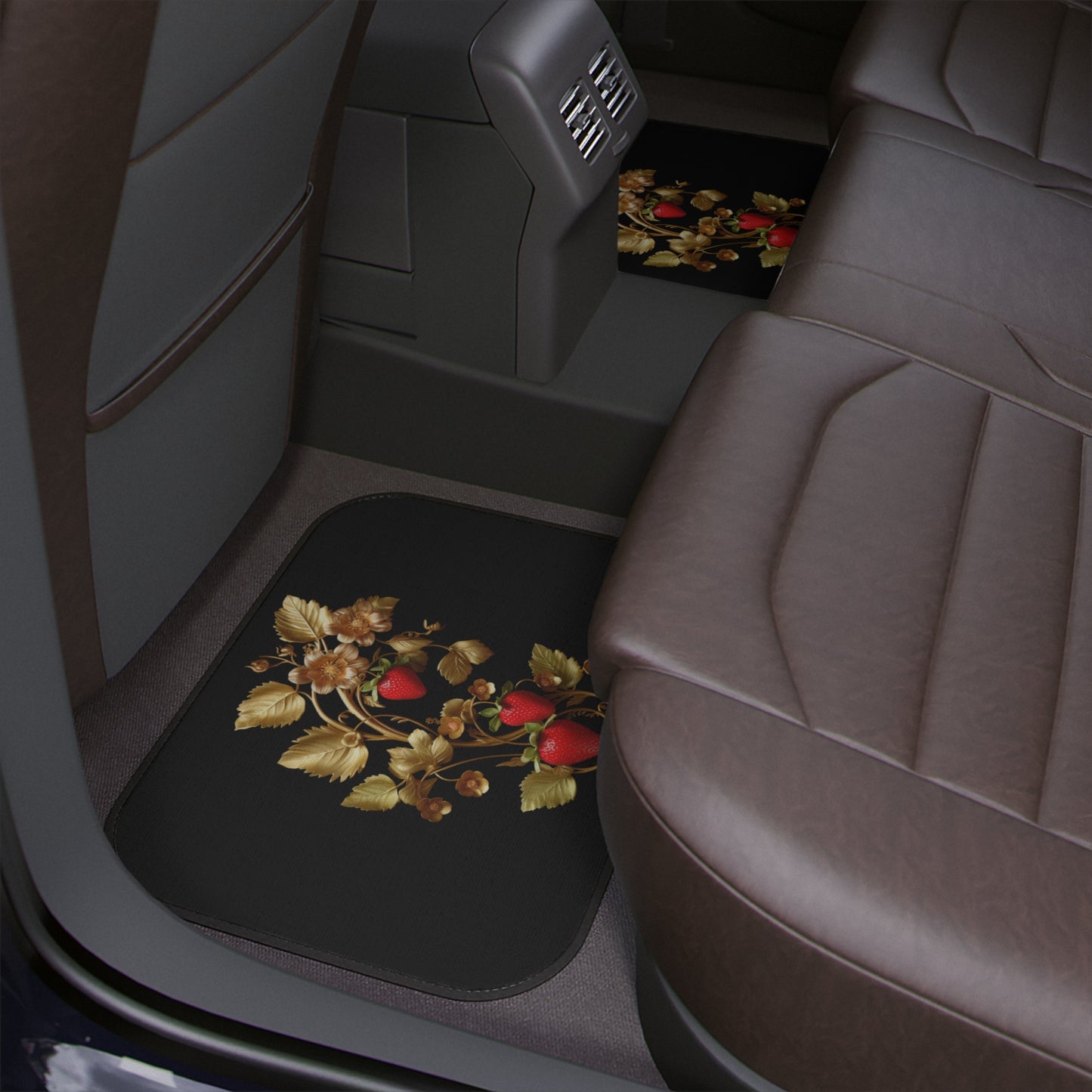 Gold Floral Floor Mats, 1pc