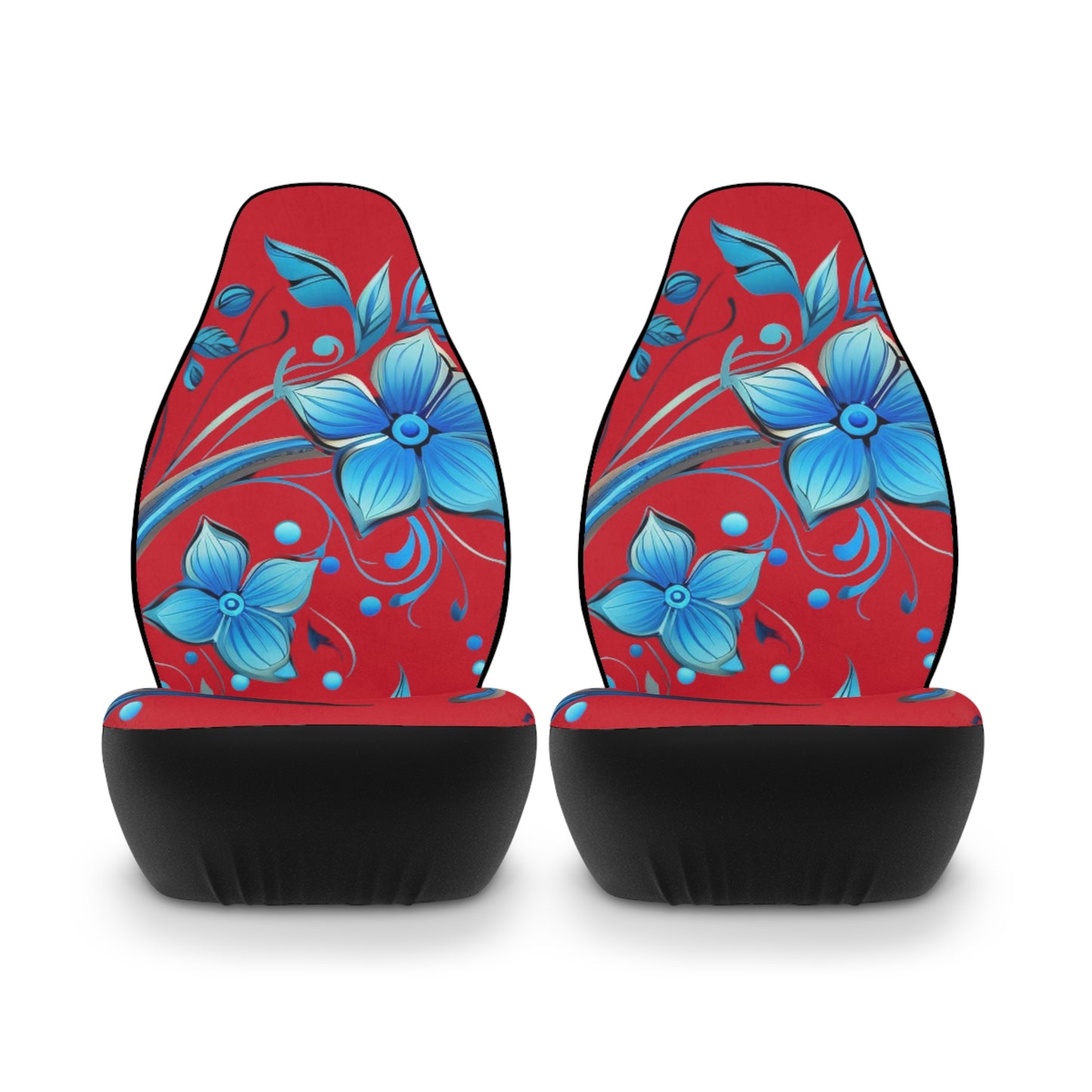 Red and Blue Floral Car Seat Covers