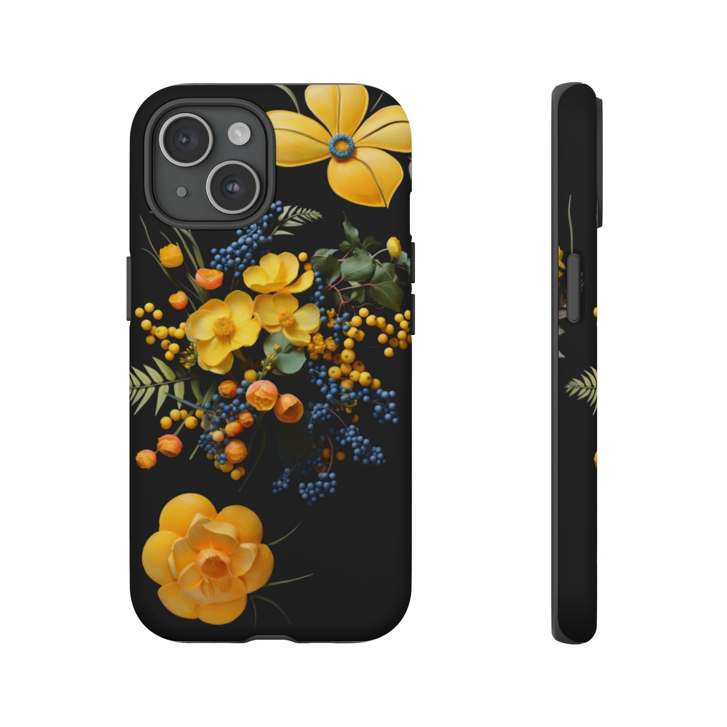 Yellow floral phone case