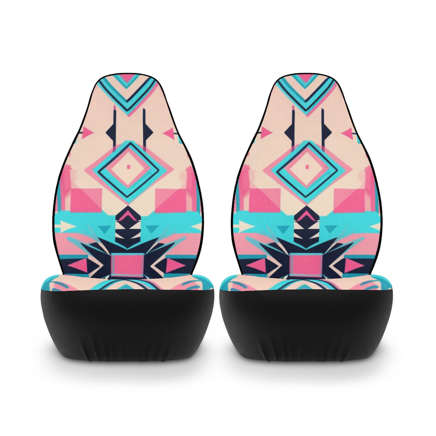 Pink Geometric Car Seat Covers