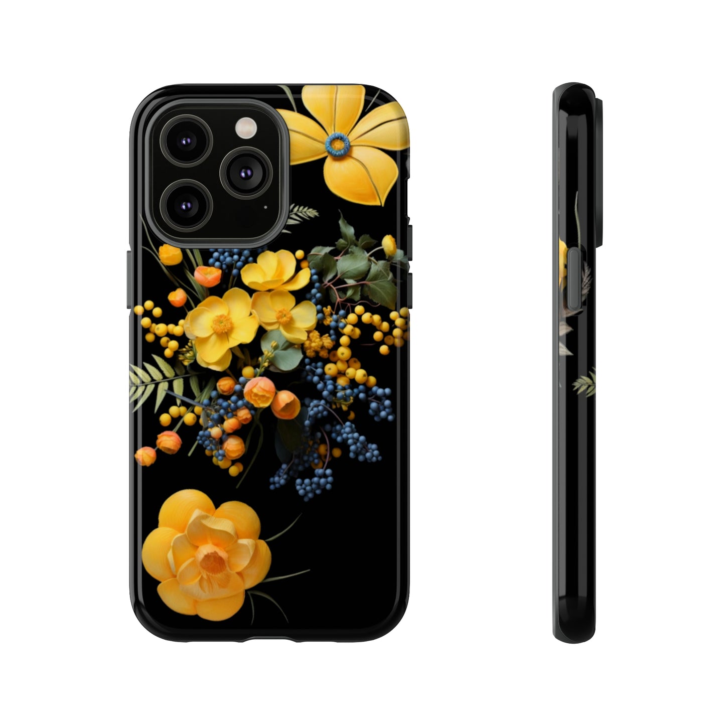 Yellow floral phone case