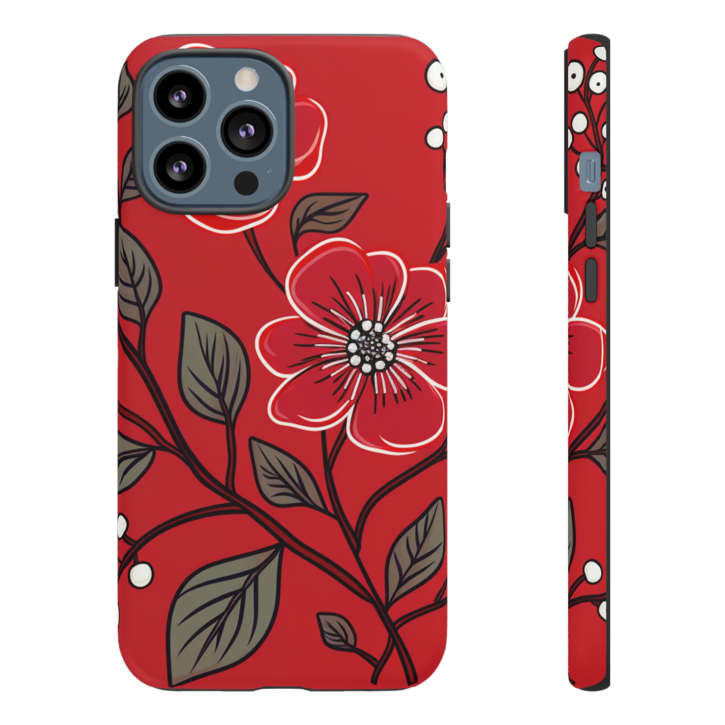 Red Floral phone case