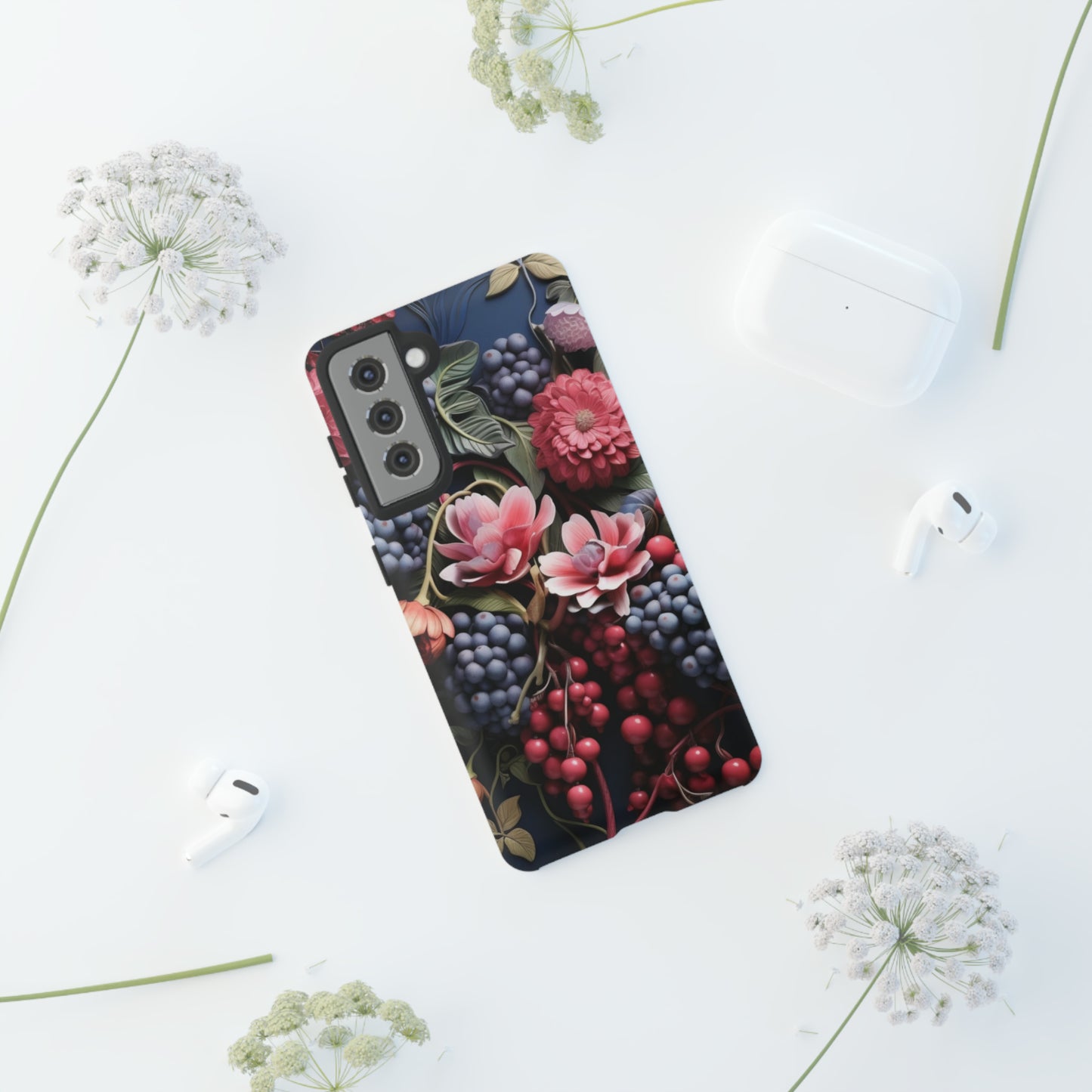 Berries and Floral phone case