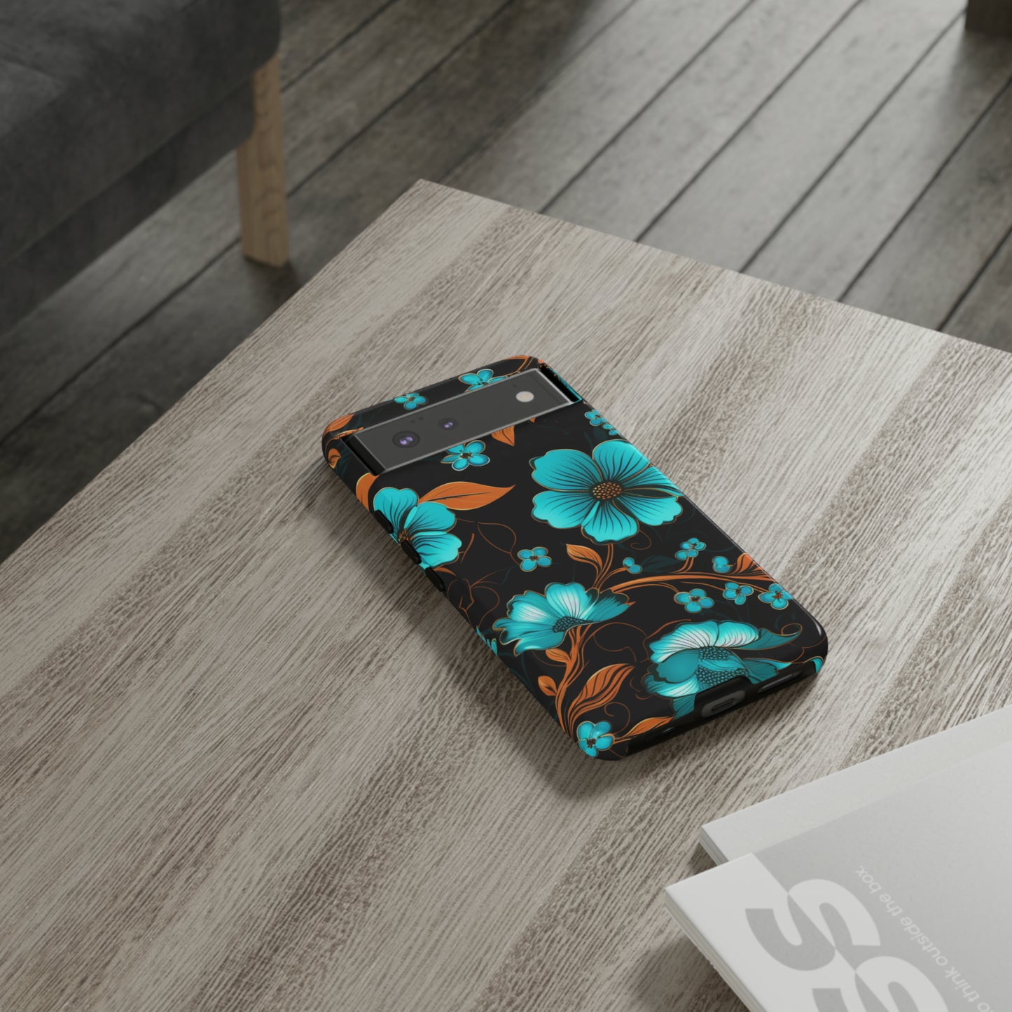 Turquoise Floral phone case