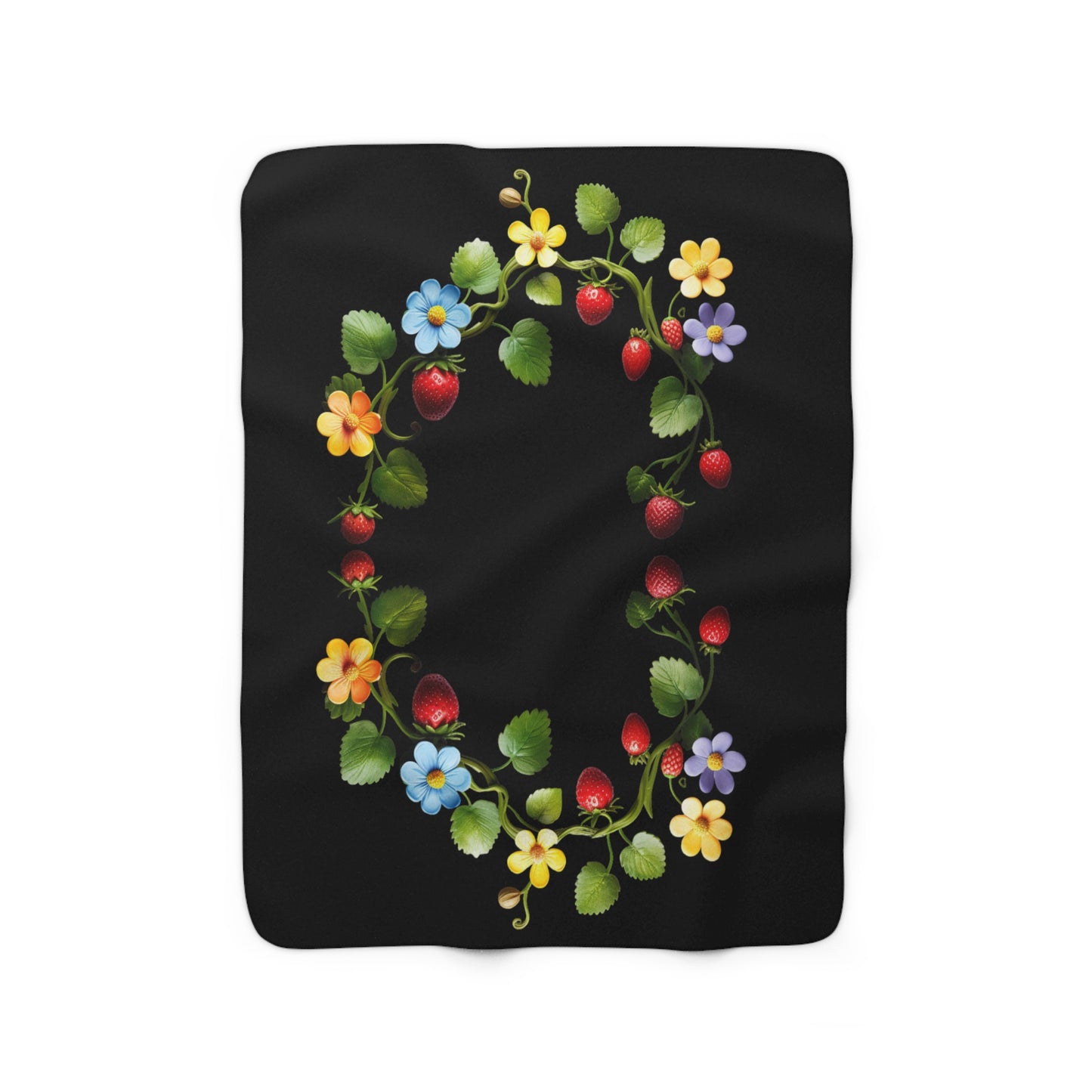 Multicolor Floral Sherpa Fleece Blanket