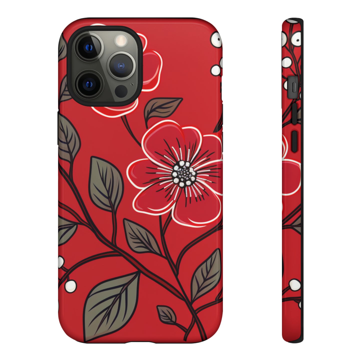 Red Floral phone case