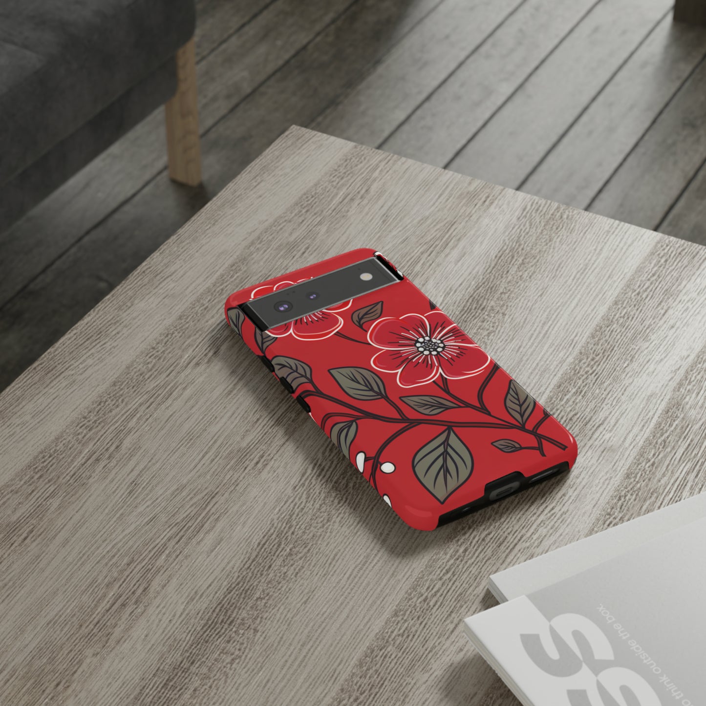 Red Floral phone case