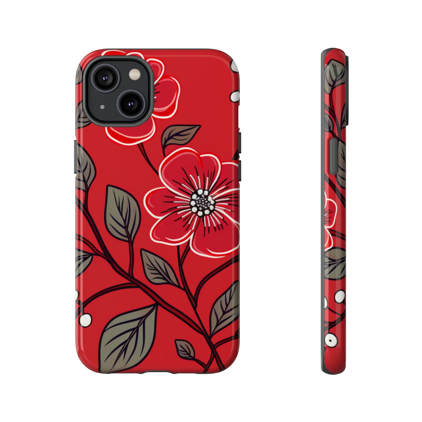 Red Floral phone case