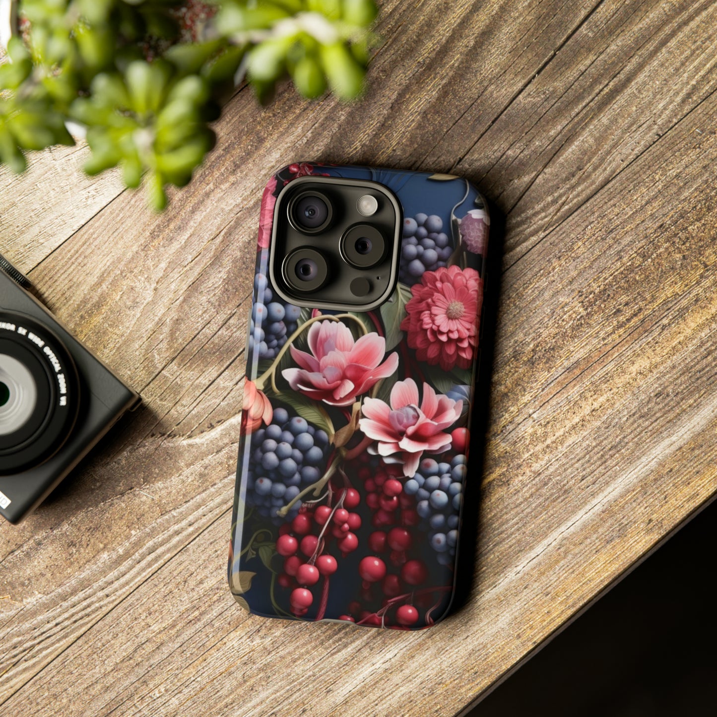 Berries and Floral phone case