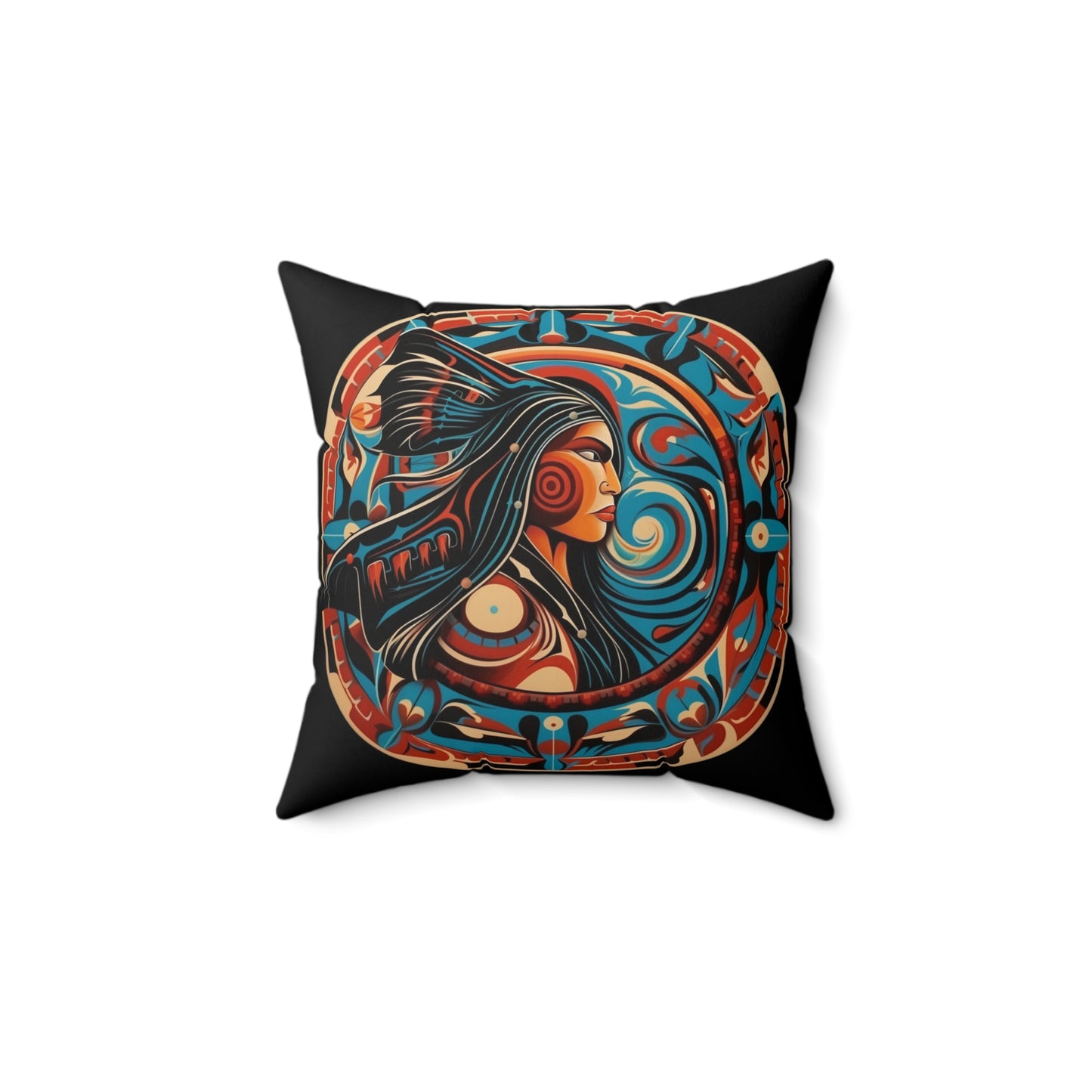 Indigenous Woman Square Pillow