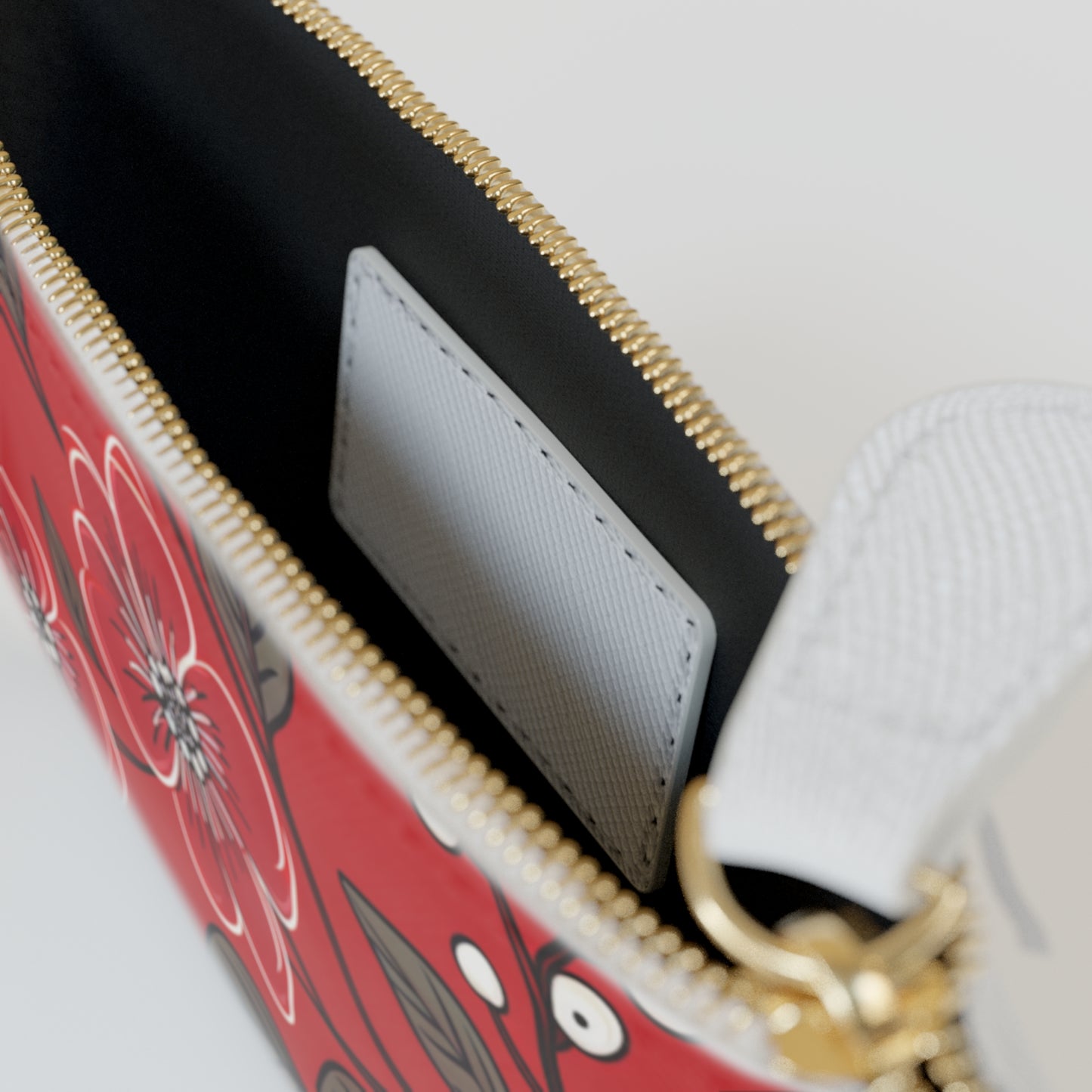 Red Floral Mini Clutch Bag