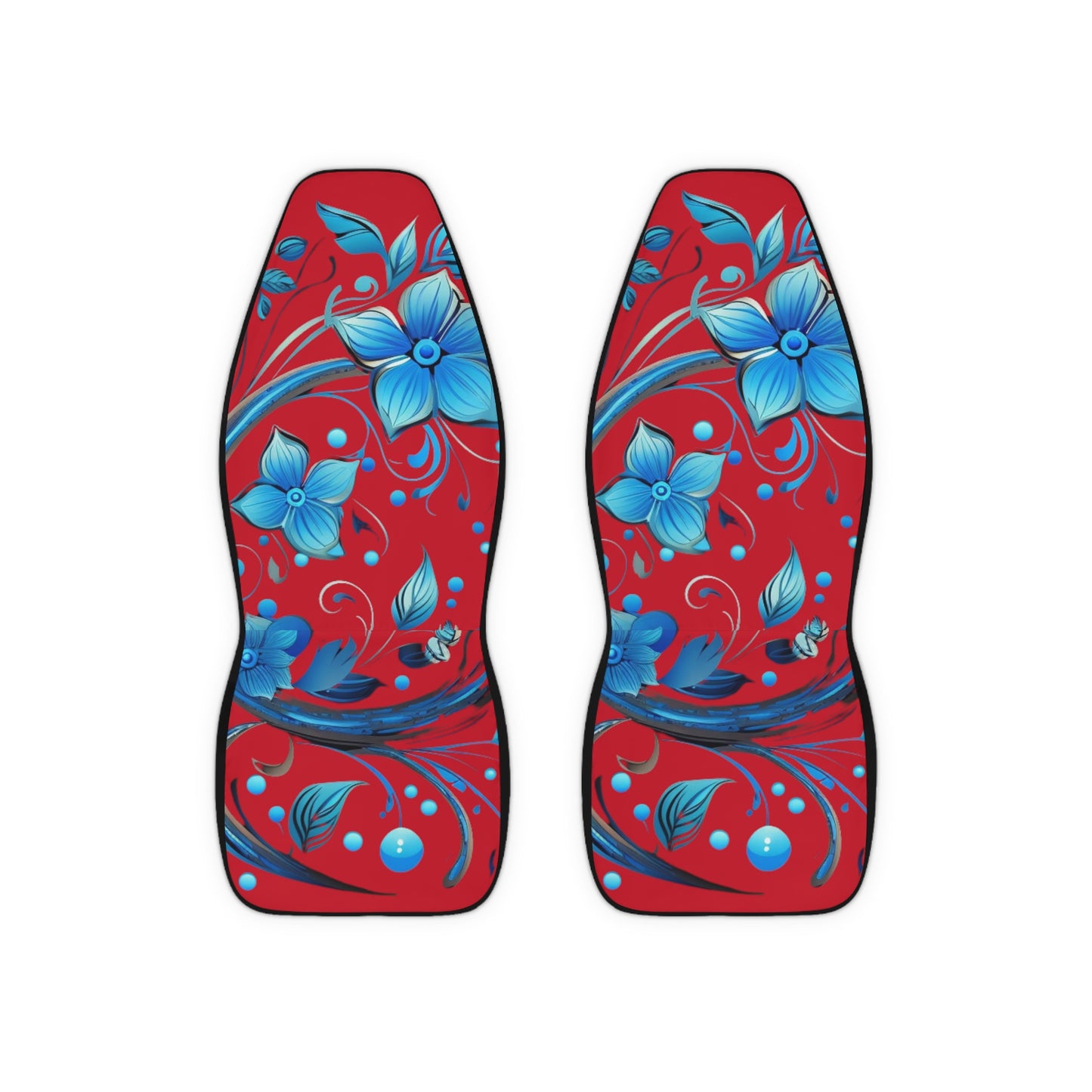 Red and Blue Floral Car Seat Covers