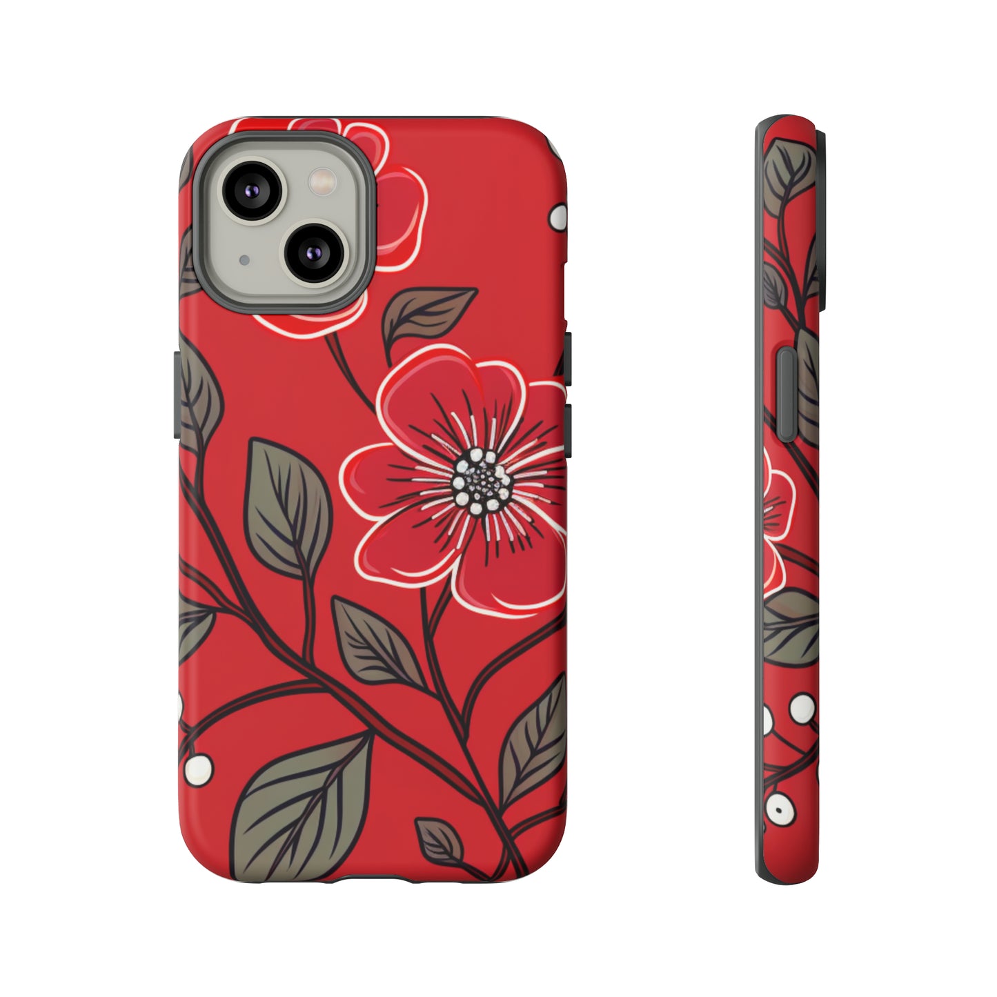 Red Floral phone case