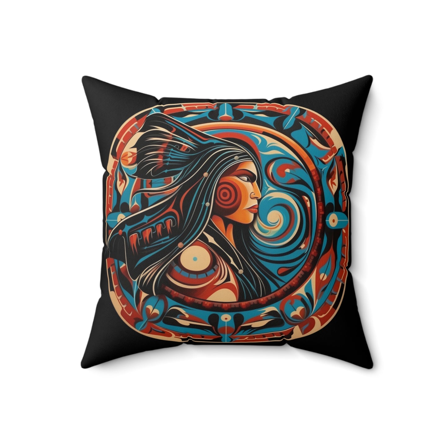 Indigenous Woman Square Pillow