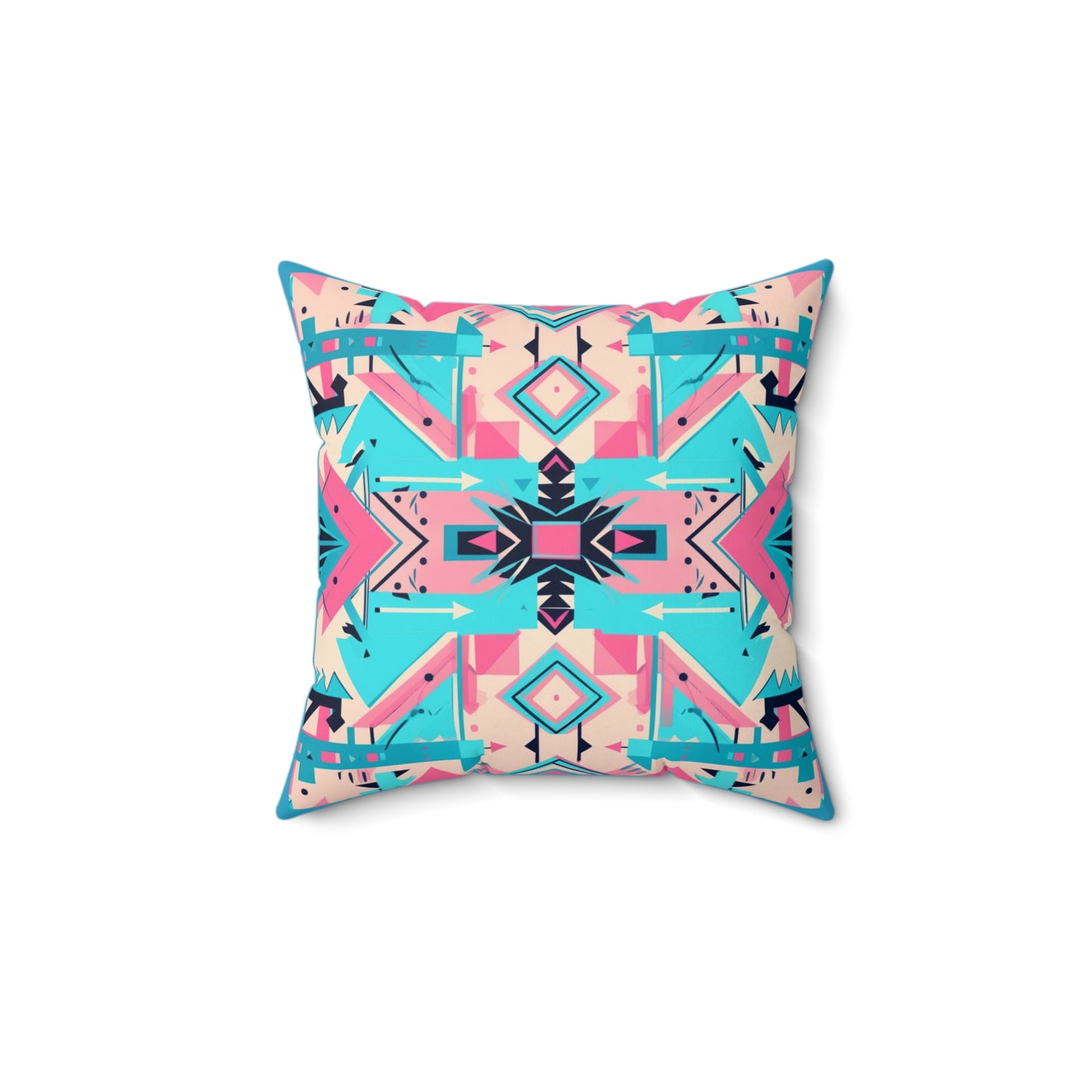 Pink Geometric Square Pillow