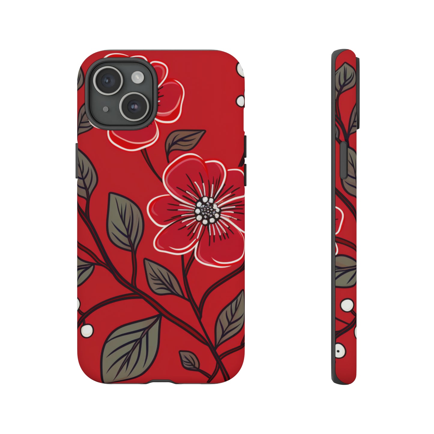 Red Floral phone case