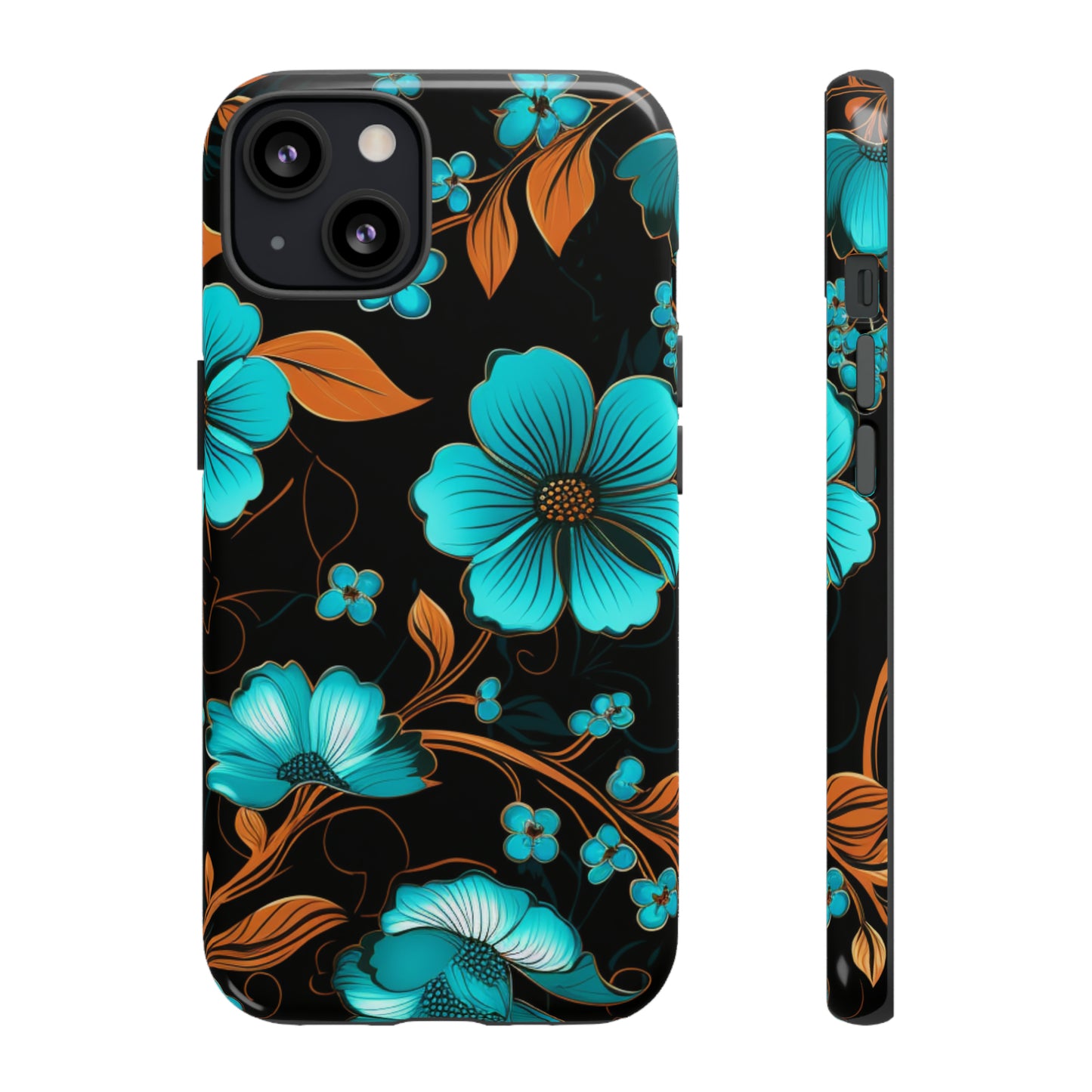 Turquoise Floral phone case