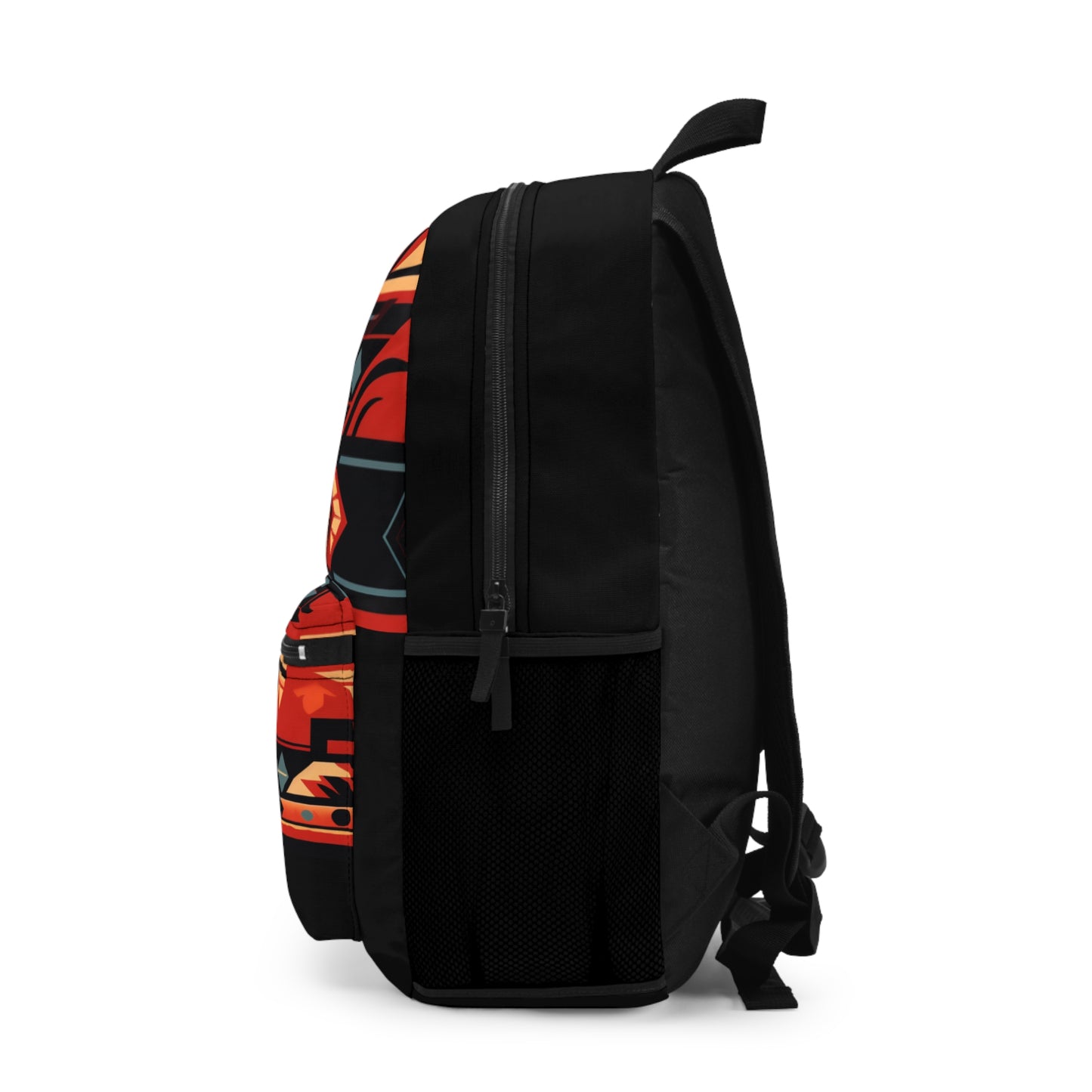 Red Geometric Backpack