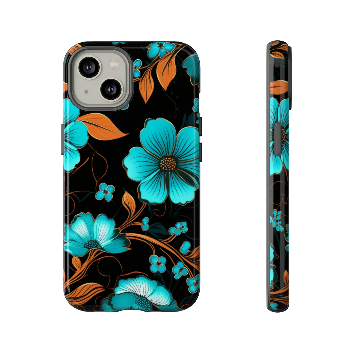 Turquoise Floral phone case