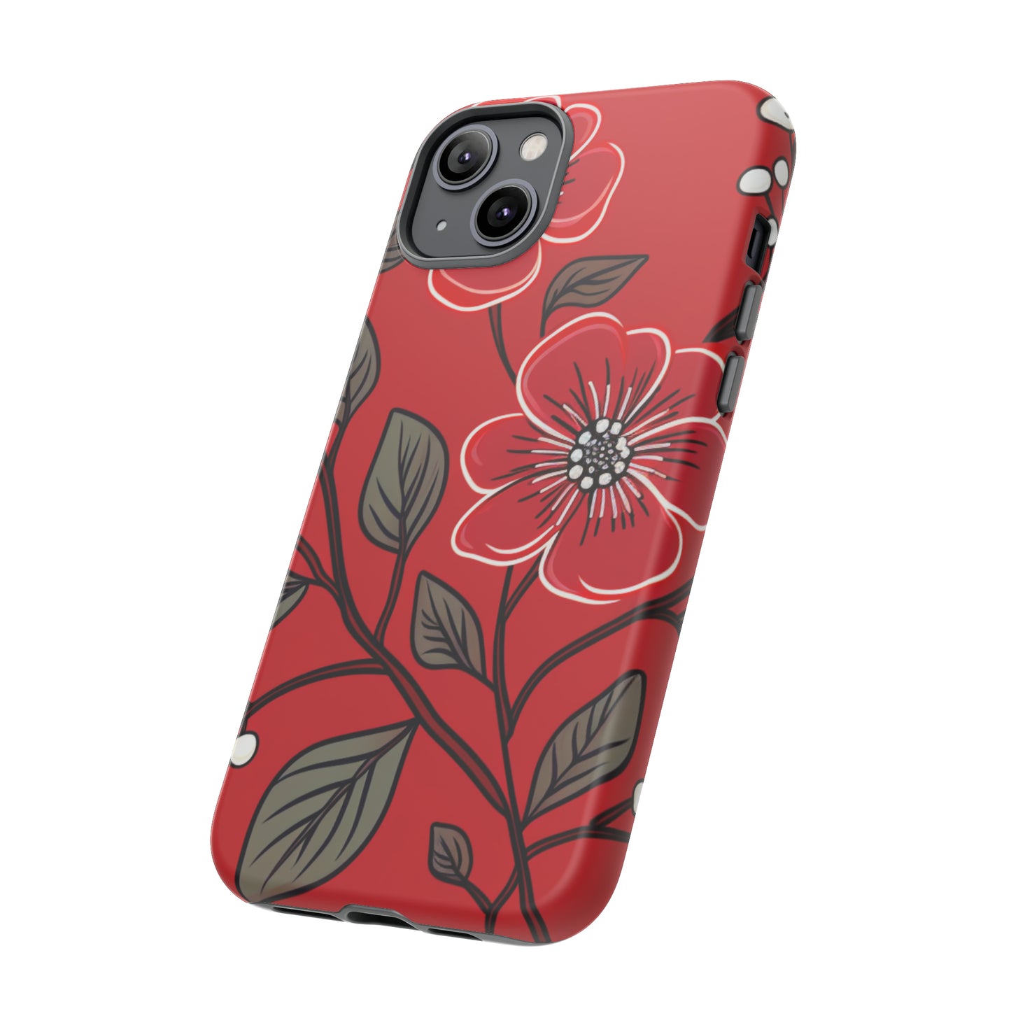 Red Floral phone case