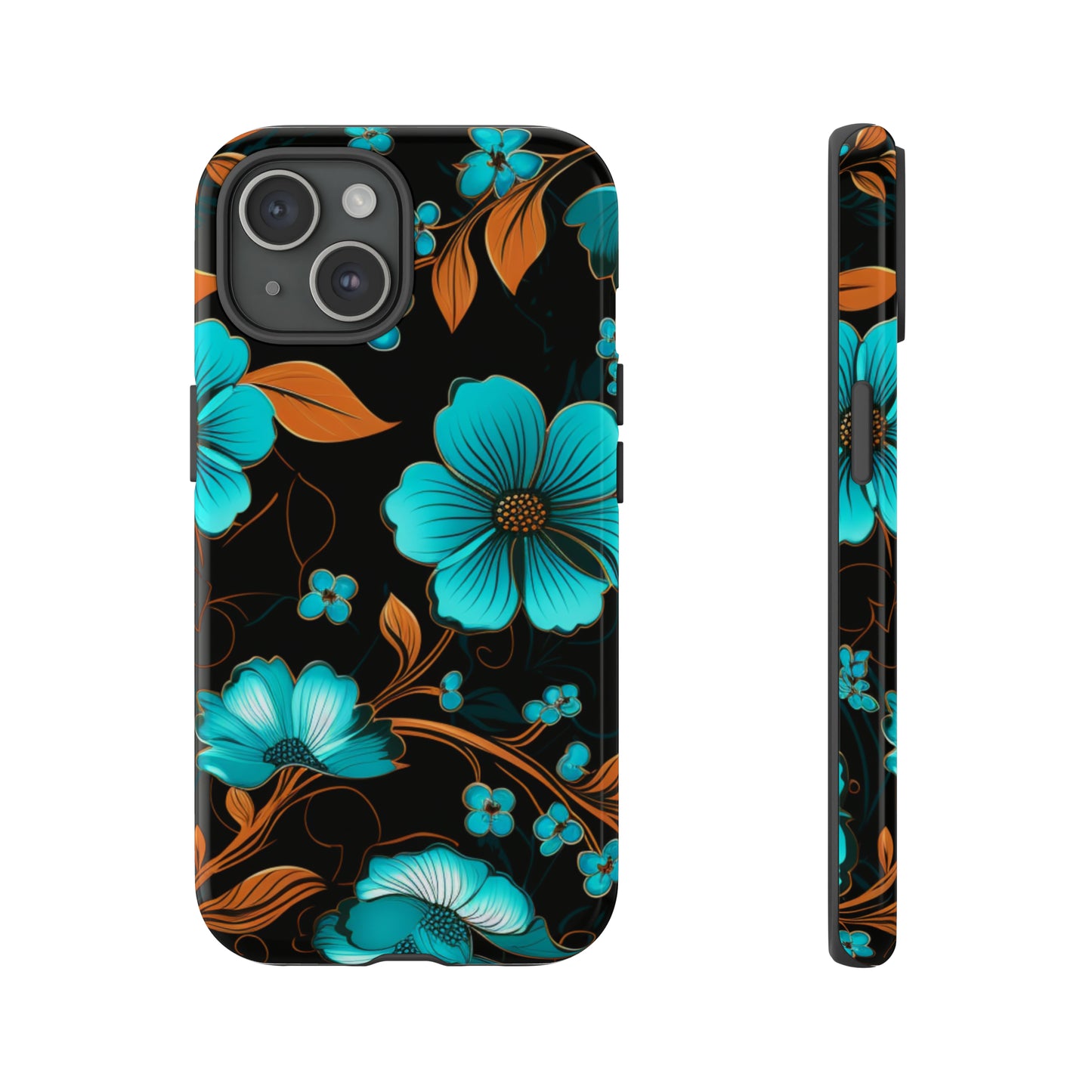 Turquoise Floral phone case