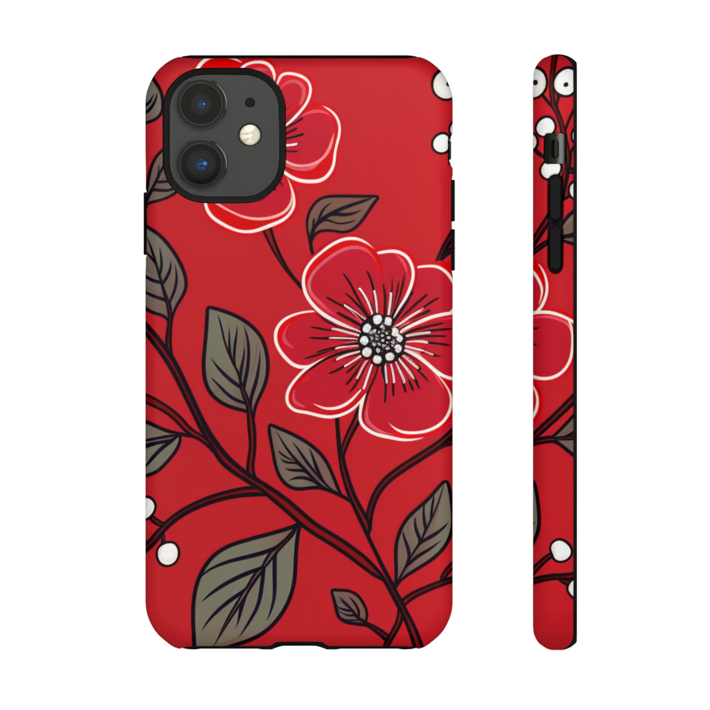 Red Floral phone case