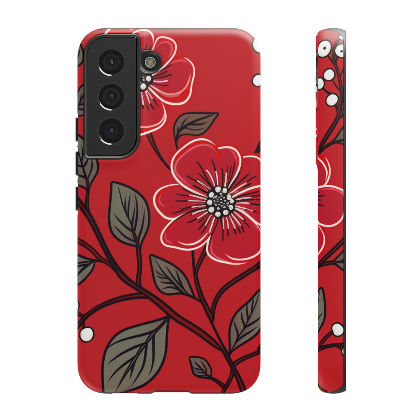 Red Floral phone case