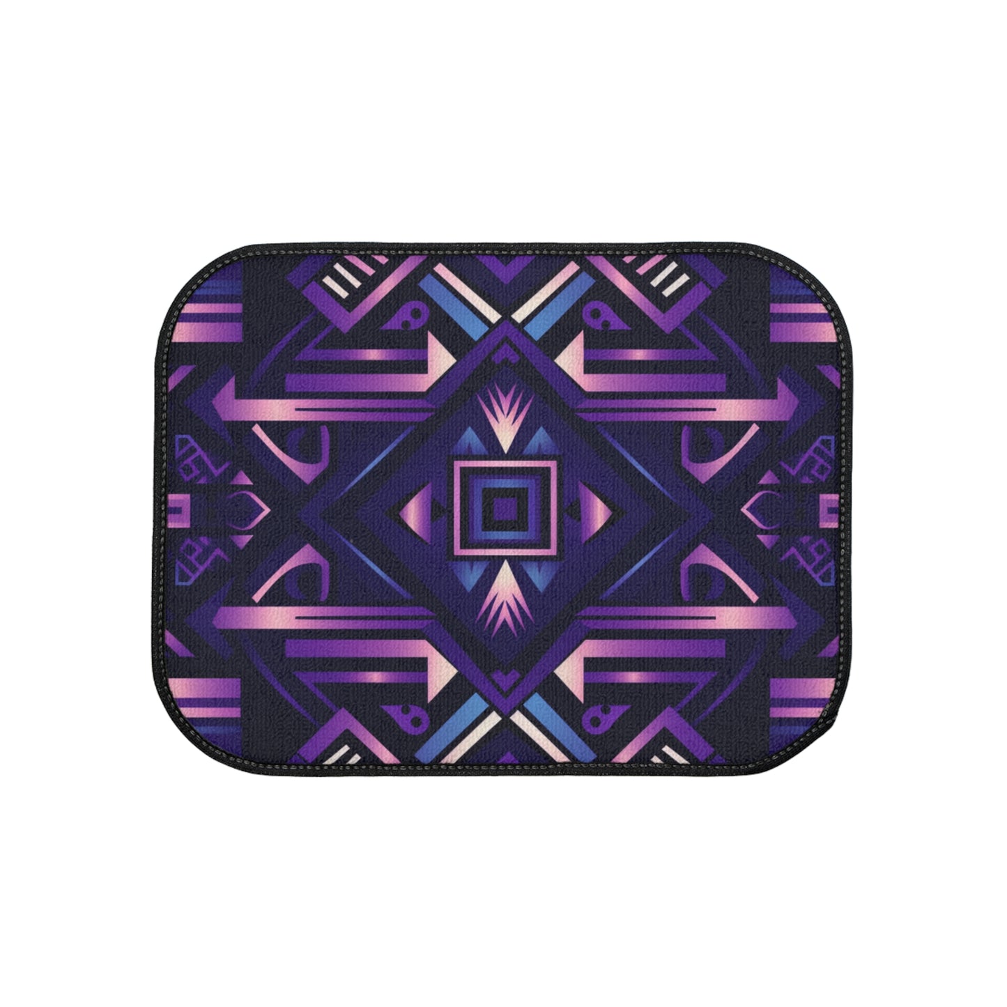 Purple Geometric Floor Mats, 1pc