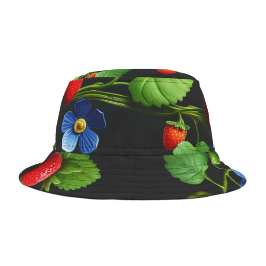 Black Floral Geometric Bucket Hat