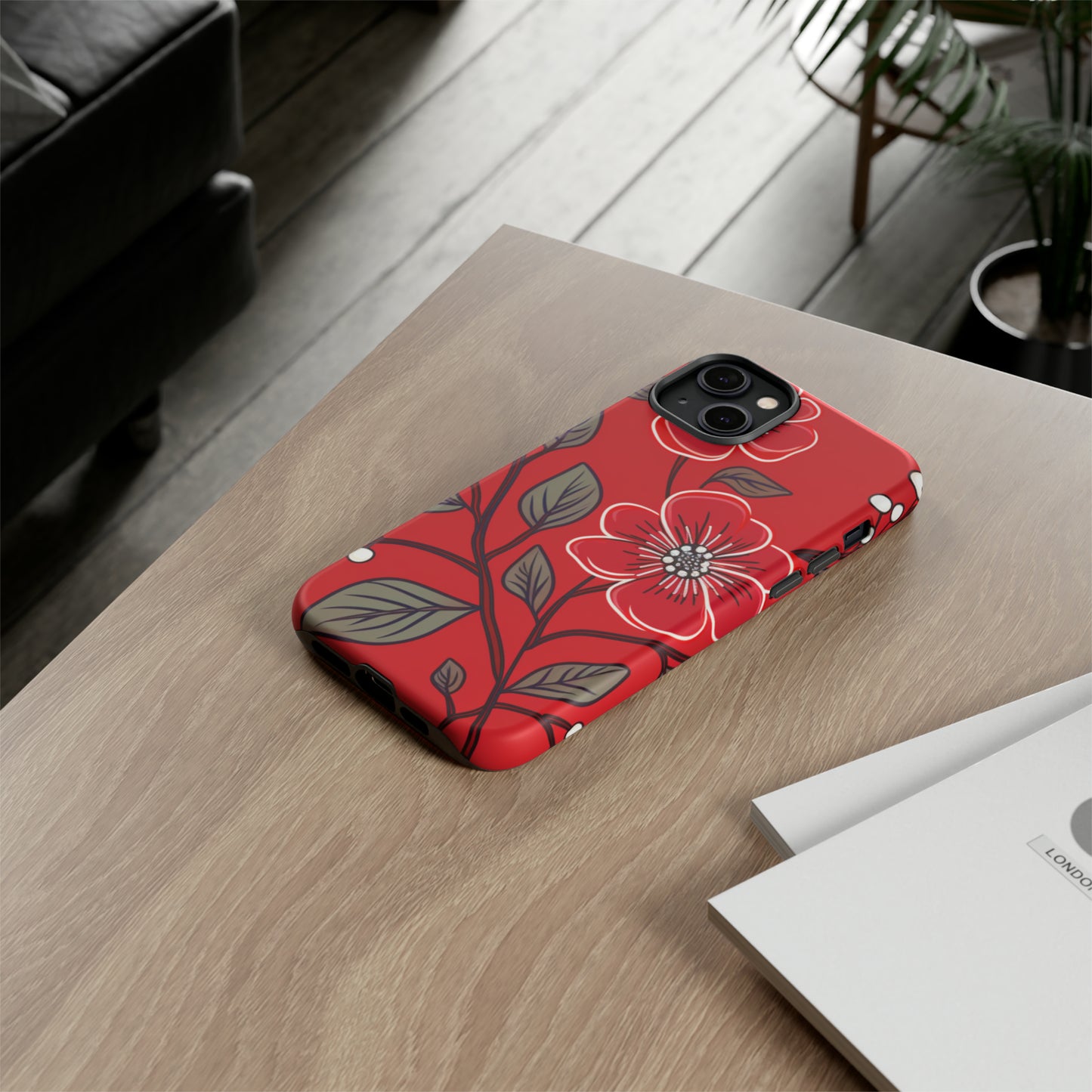 Red Floral phone case