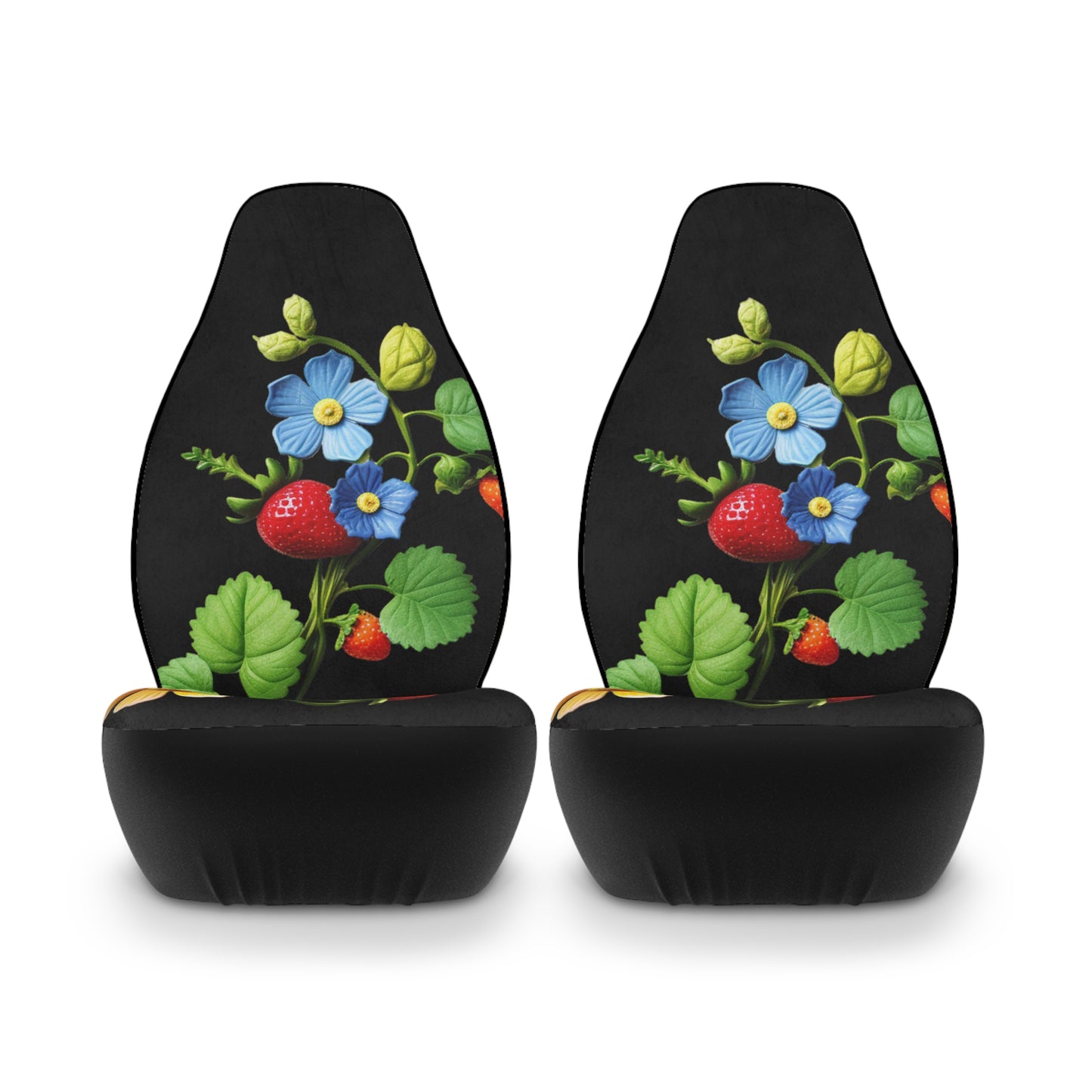 Black Floral Car Seat Covers