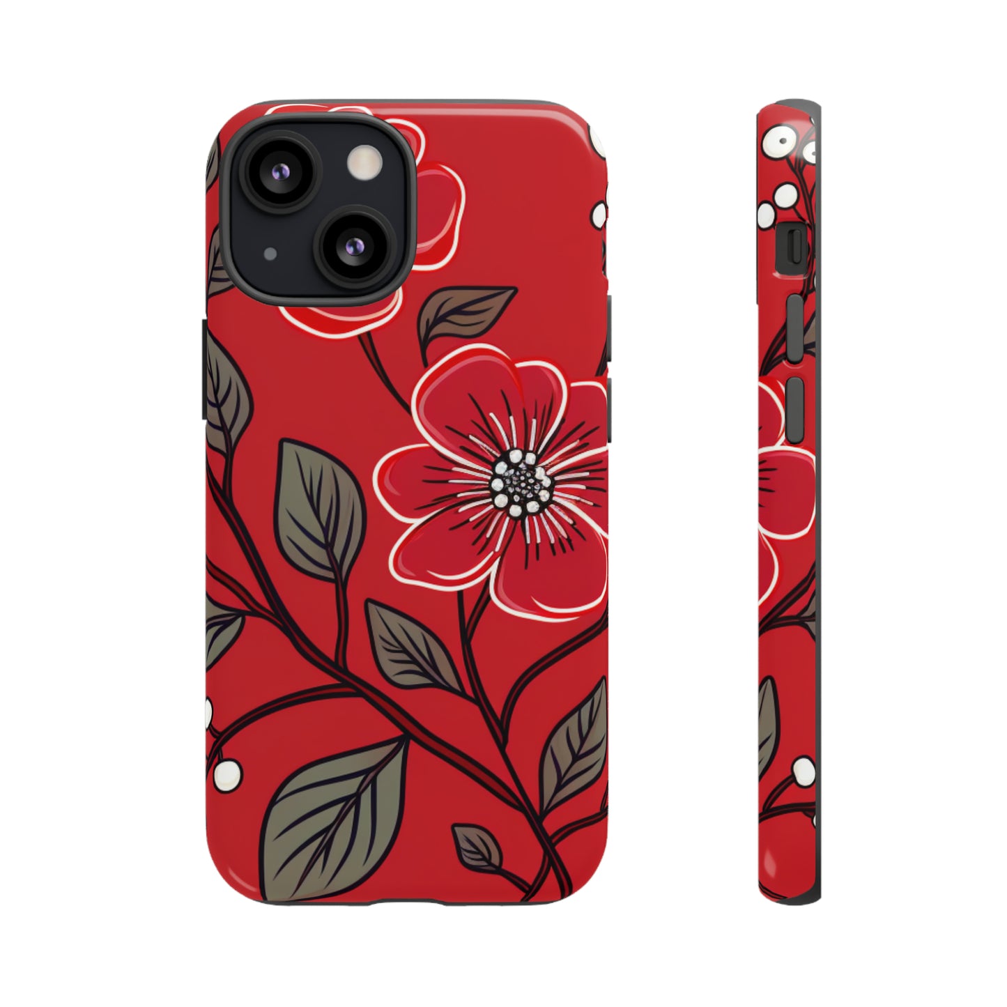 Red Floral phone case