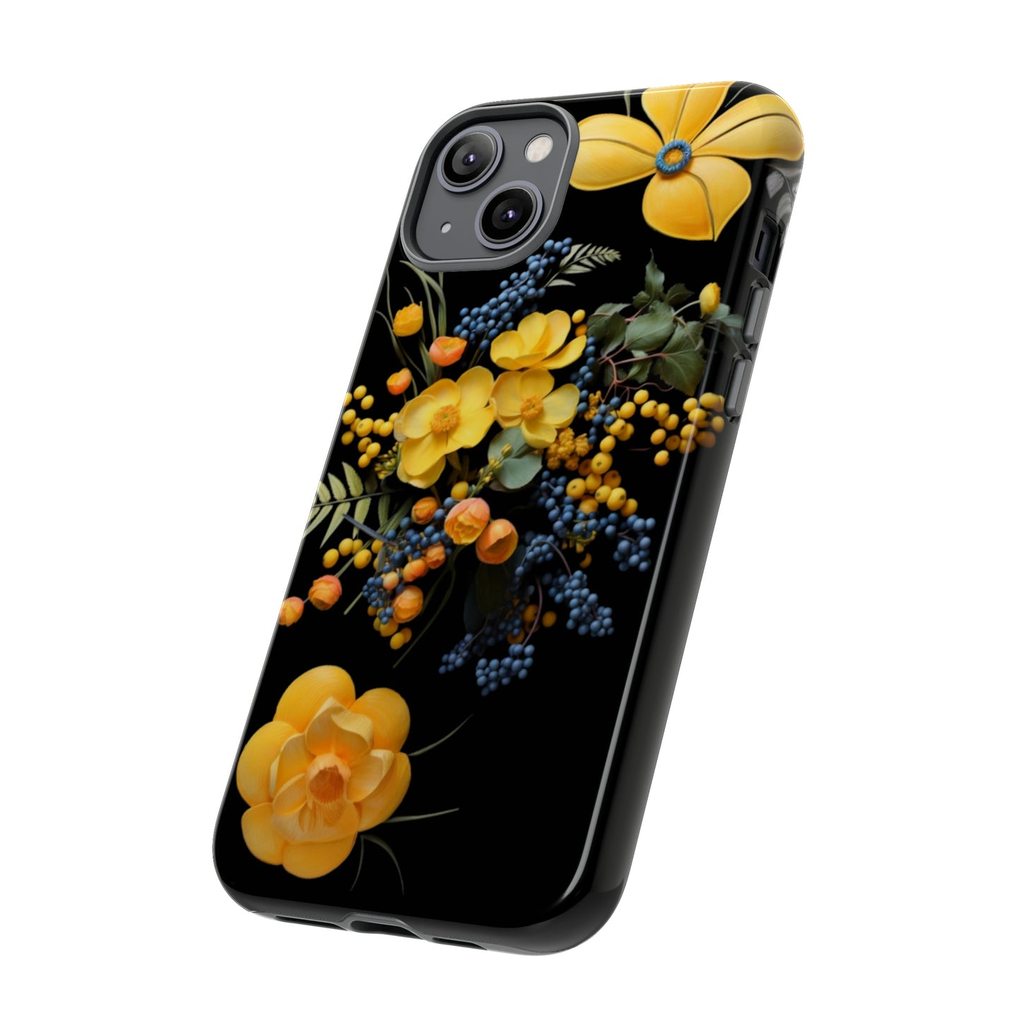 Yellow floral phone case