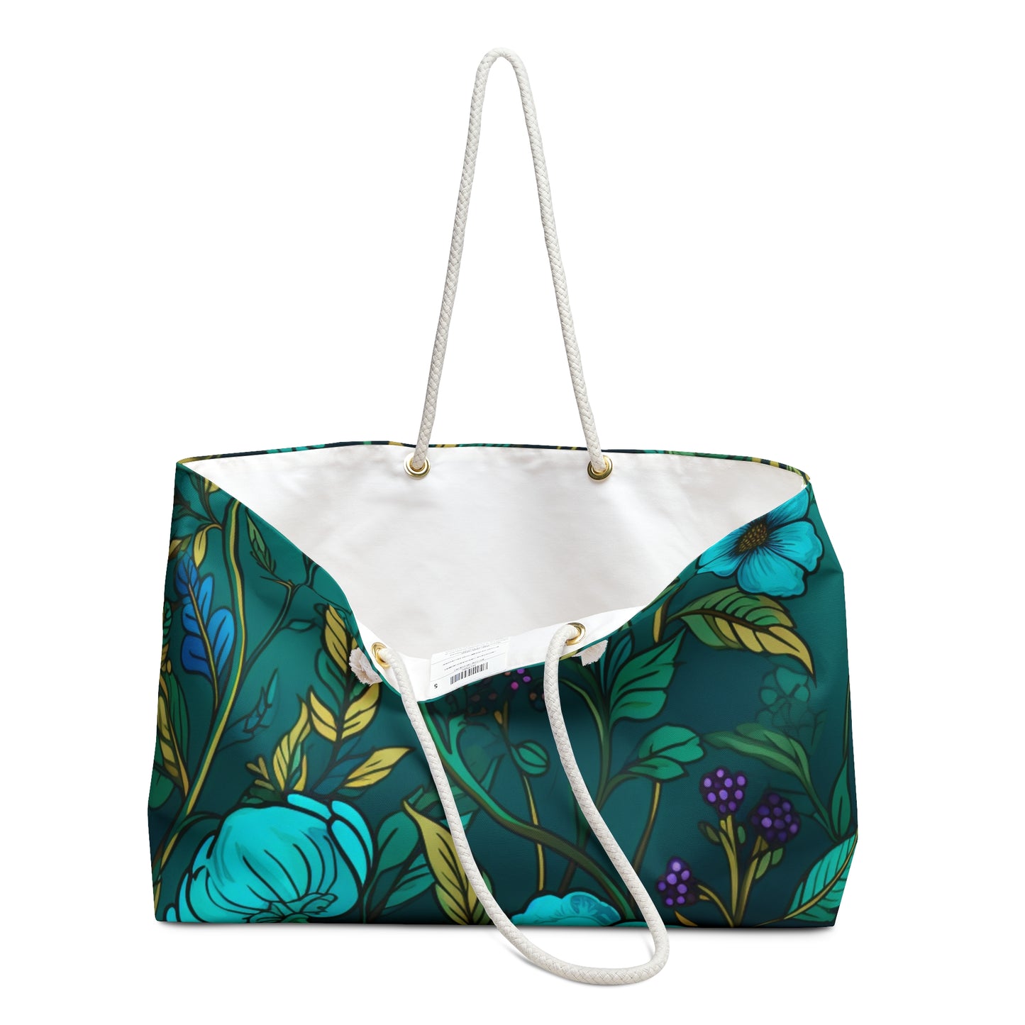 Turquoise Floral Weekender Bag