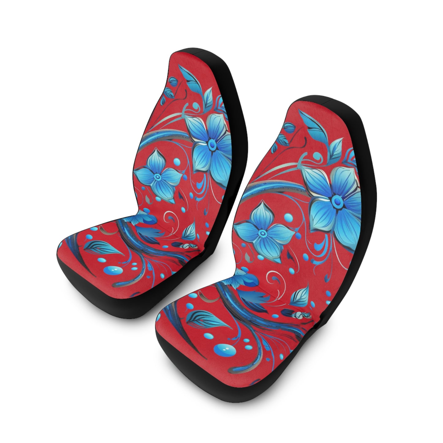 Red and Blue Floral Car Seat Covers