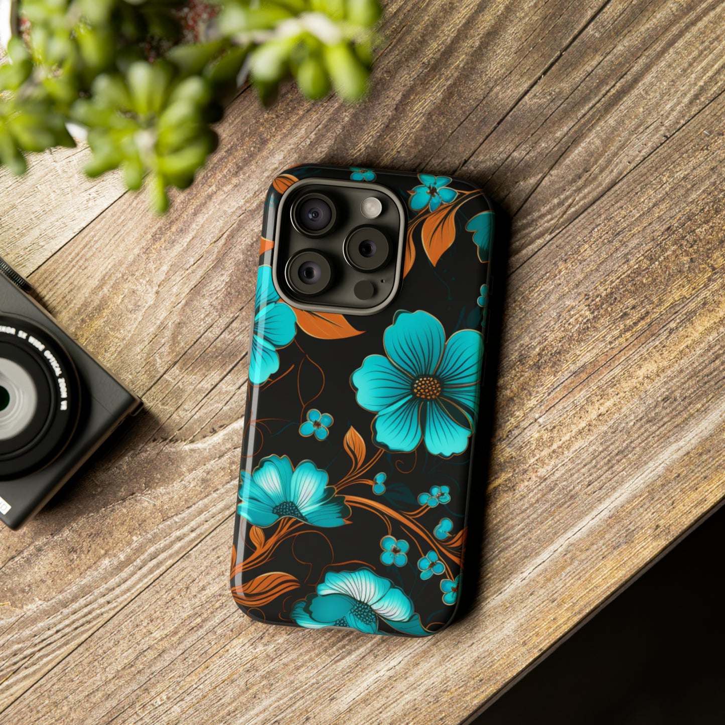 Turquoise Floral phone case