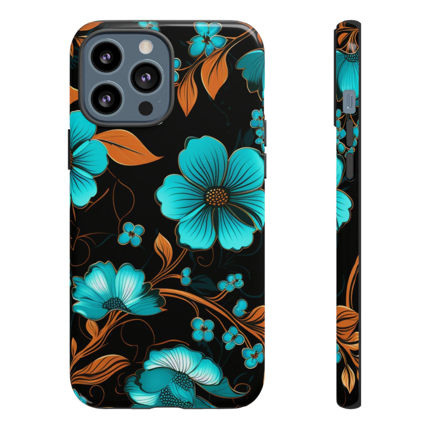 Turquoise Floral phone case