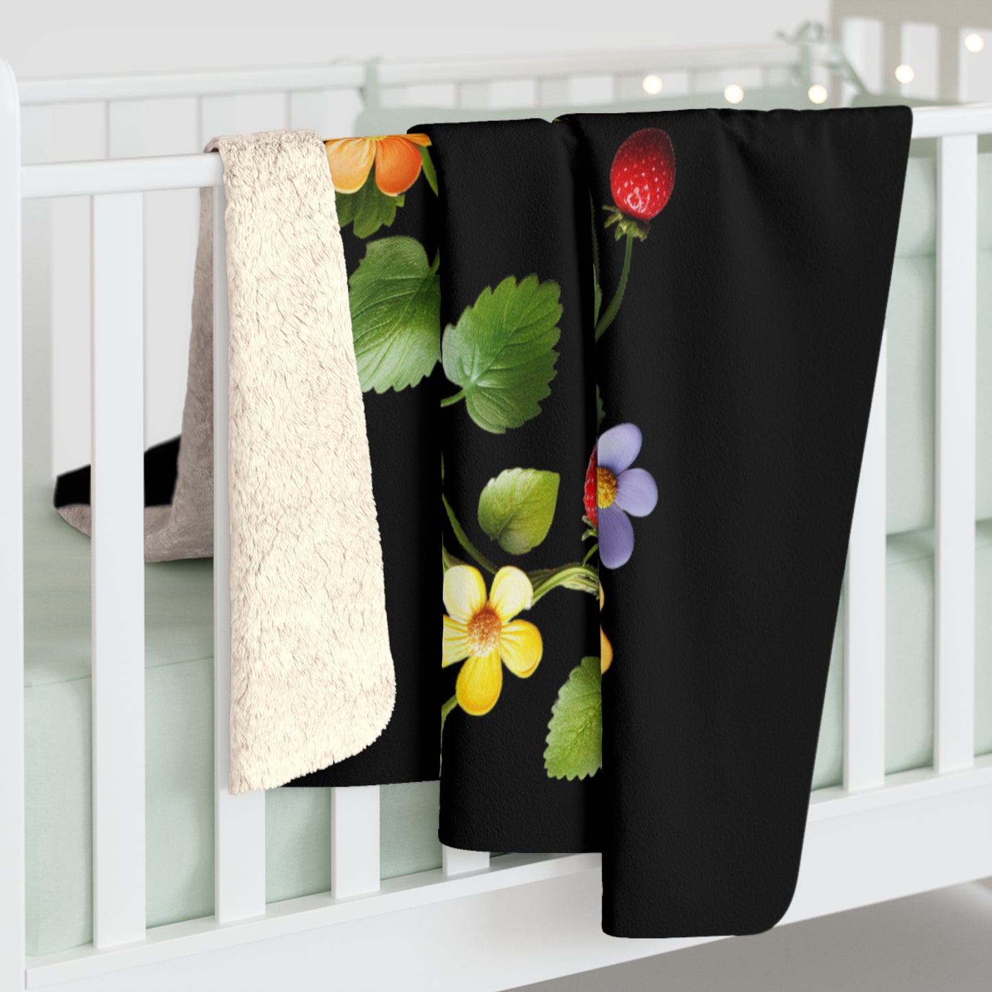 Multicolor Floral Sherpa Fleece Blanket