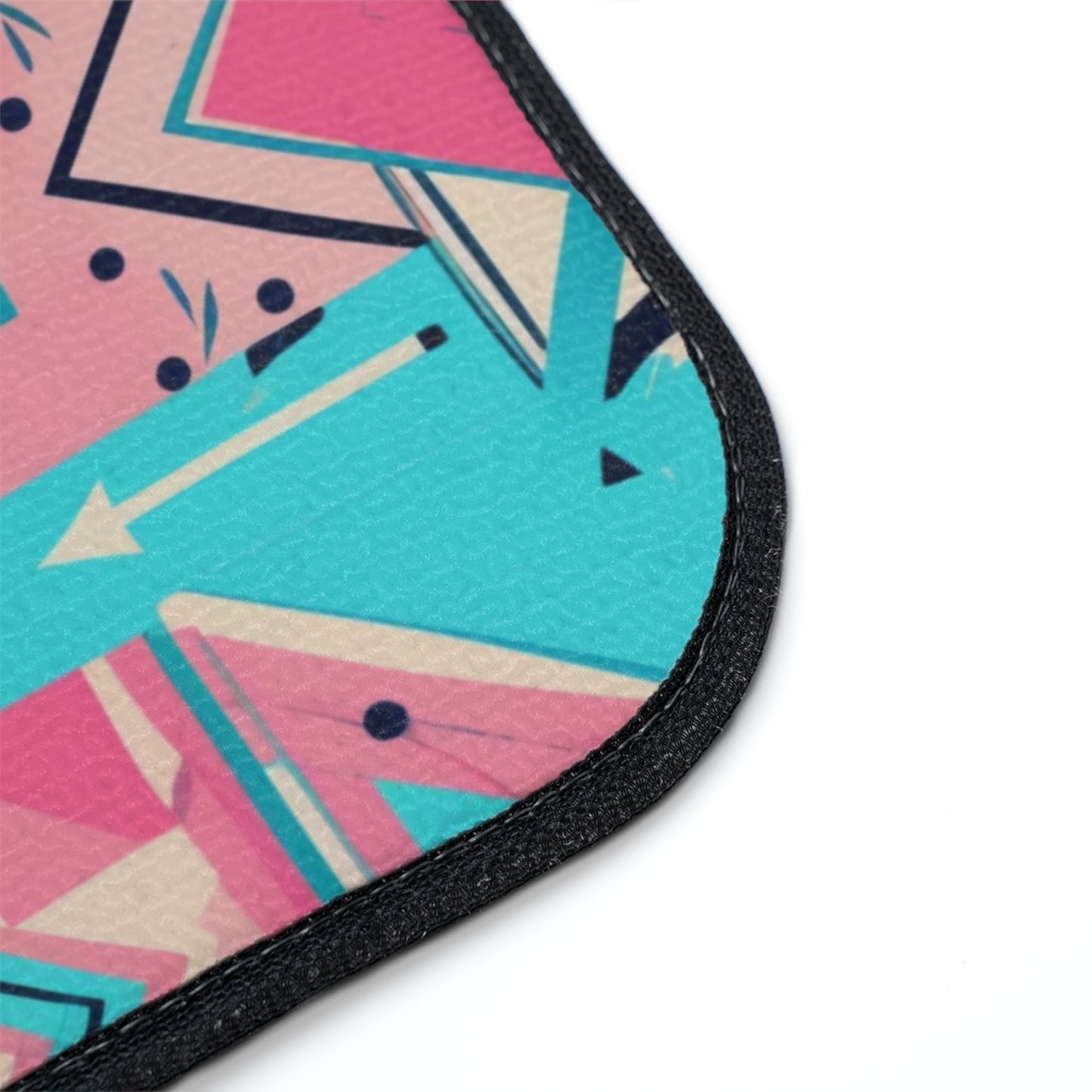 Pink and Turquoise Geometric Floor Mats, 1pc