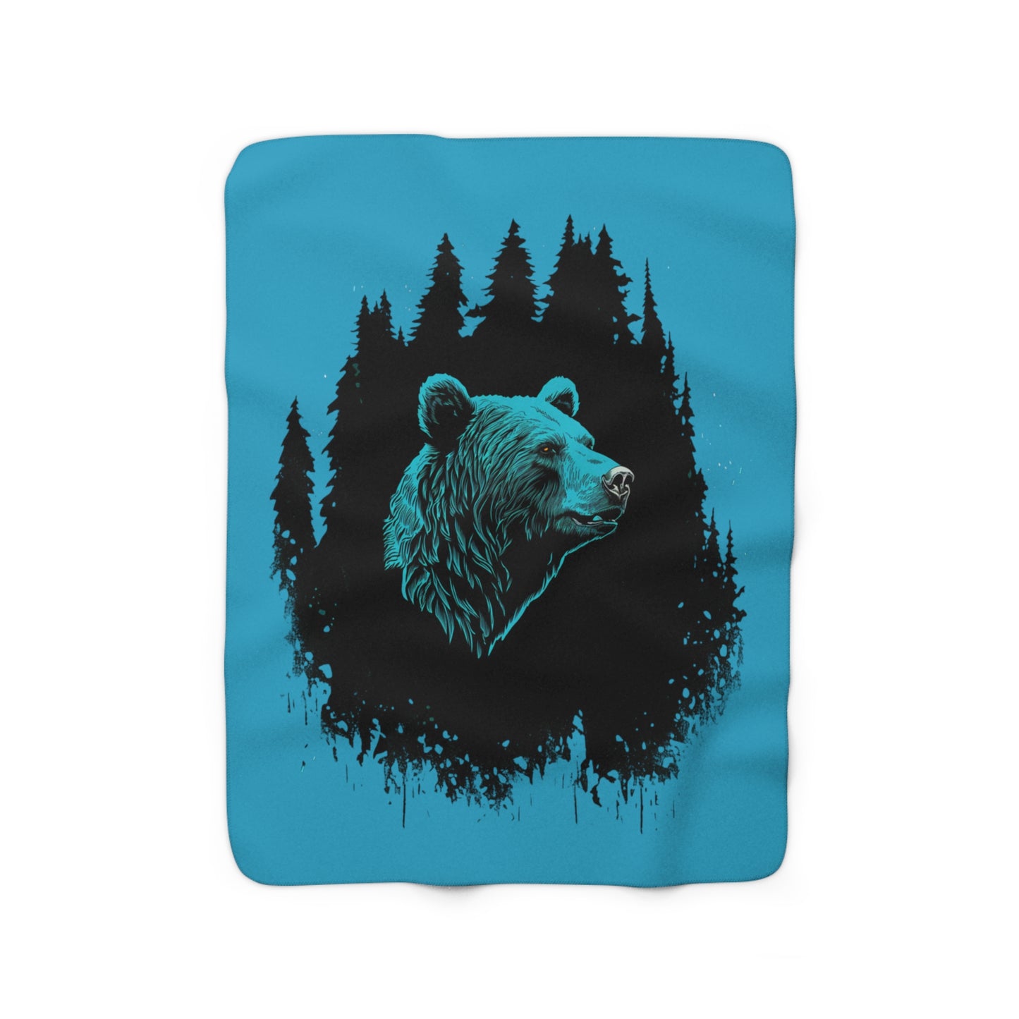 Turquoise Bear Sherpa Fleece Blanket